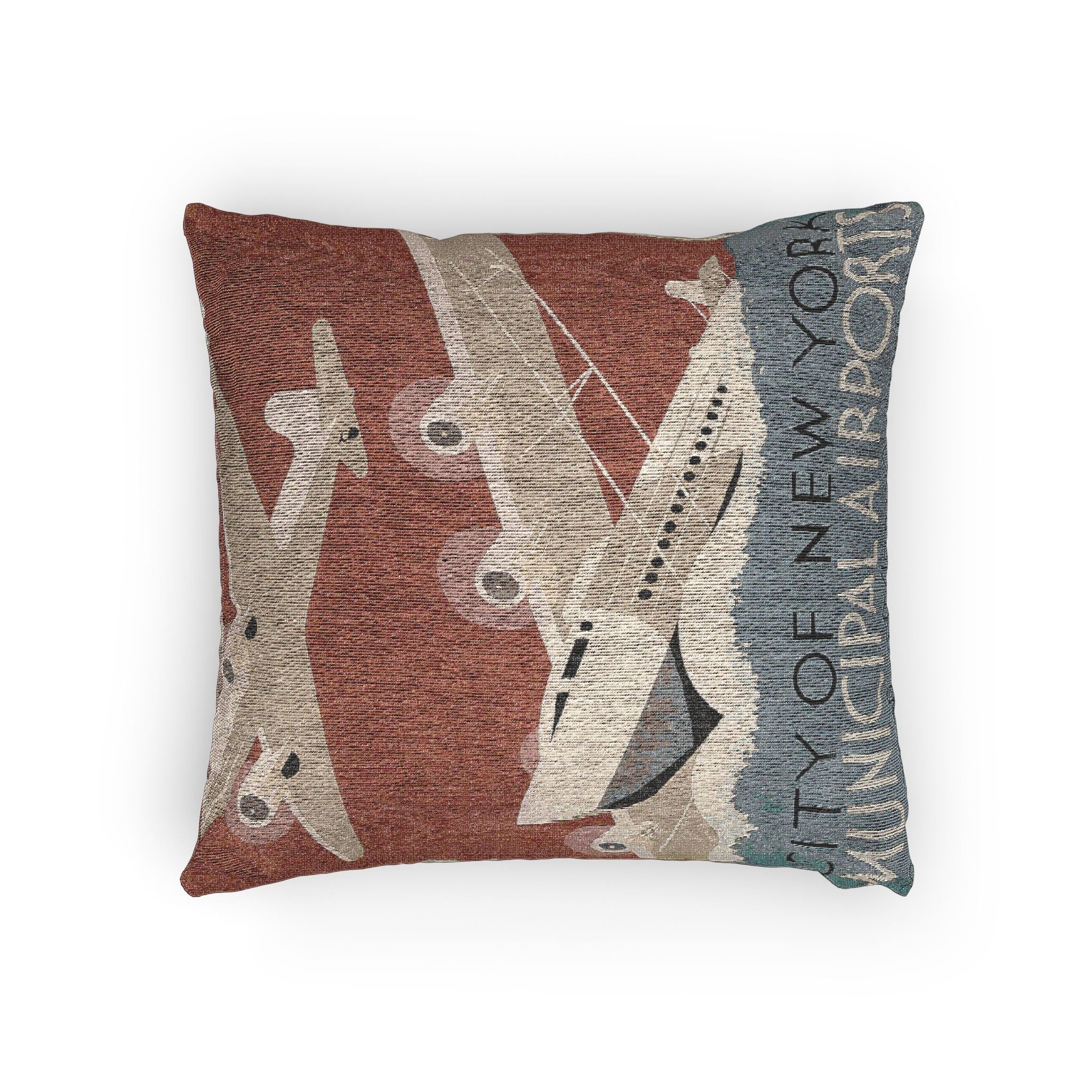 city-of-new-york-municipal-airports-wpa-federal-art-project | Woven Pillow - Image 4