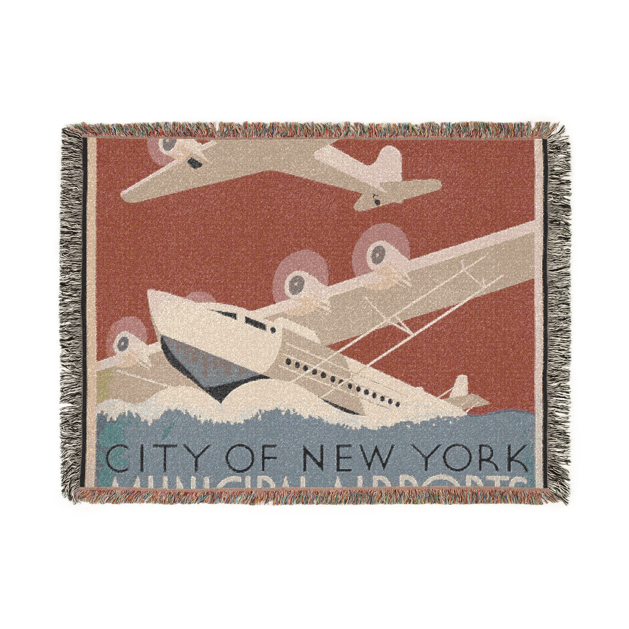 city-of-new-york-municipal-airports-wpa-federal-art-project | Woven Tapestry Blanket - Image 10