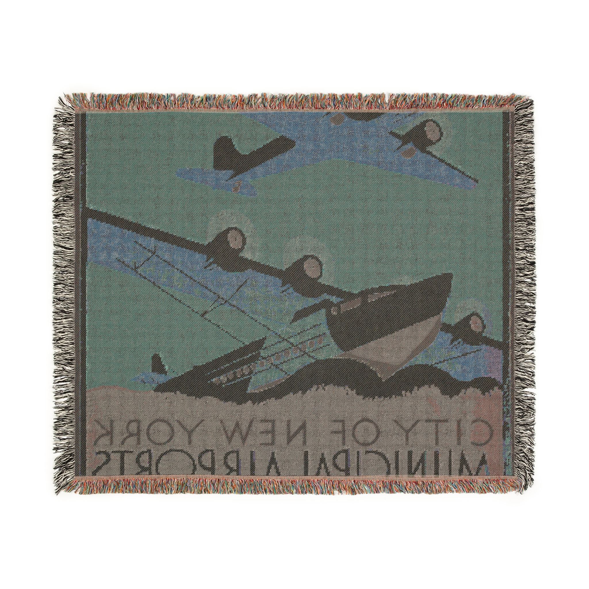 city-of-new-york-municipal-airports-wpa-federal-art-project | Woven Tapestry Blanket - Image 8