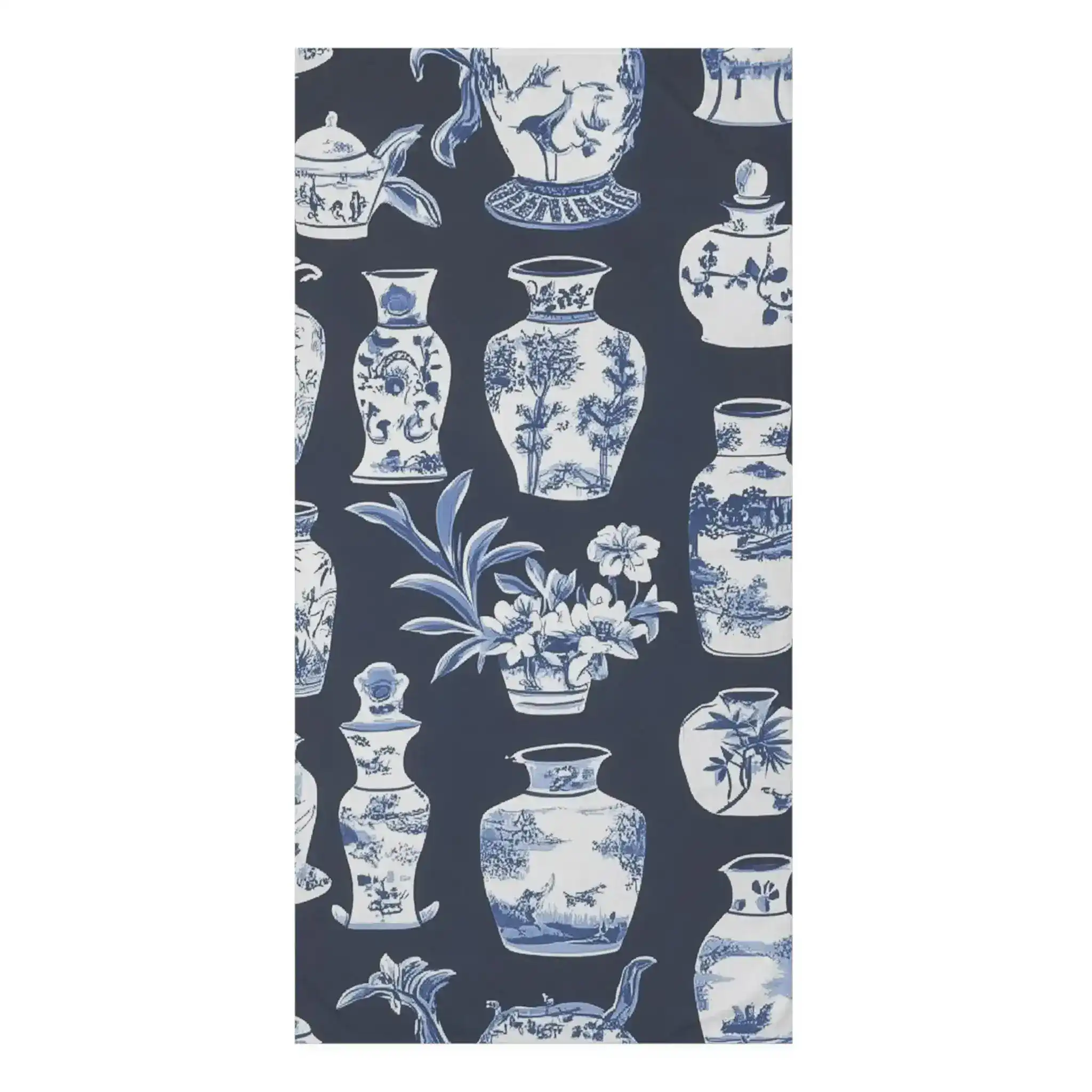 Classic Blue and White Porcelain Bath Towel