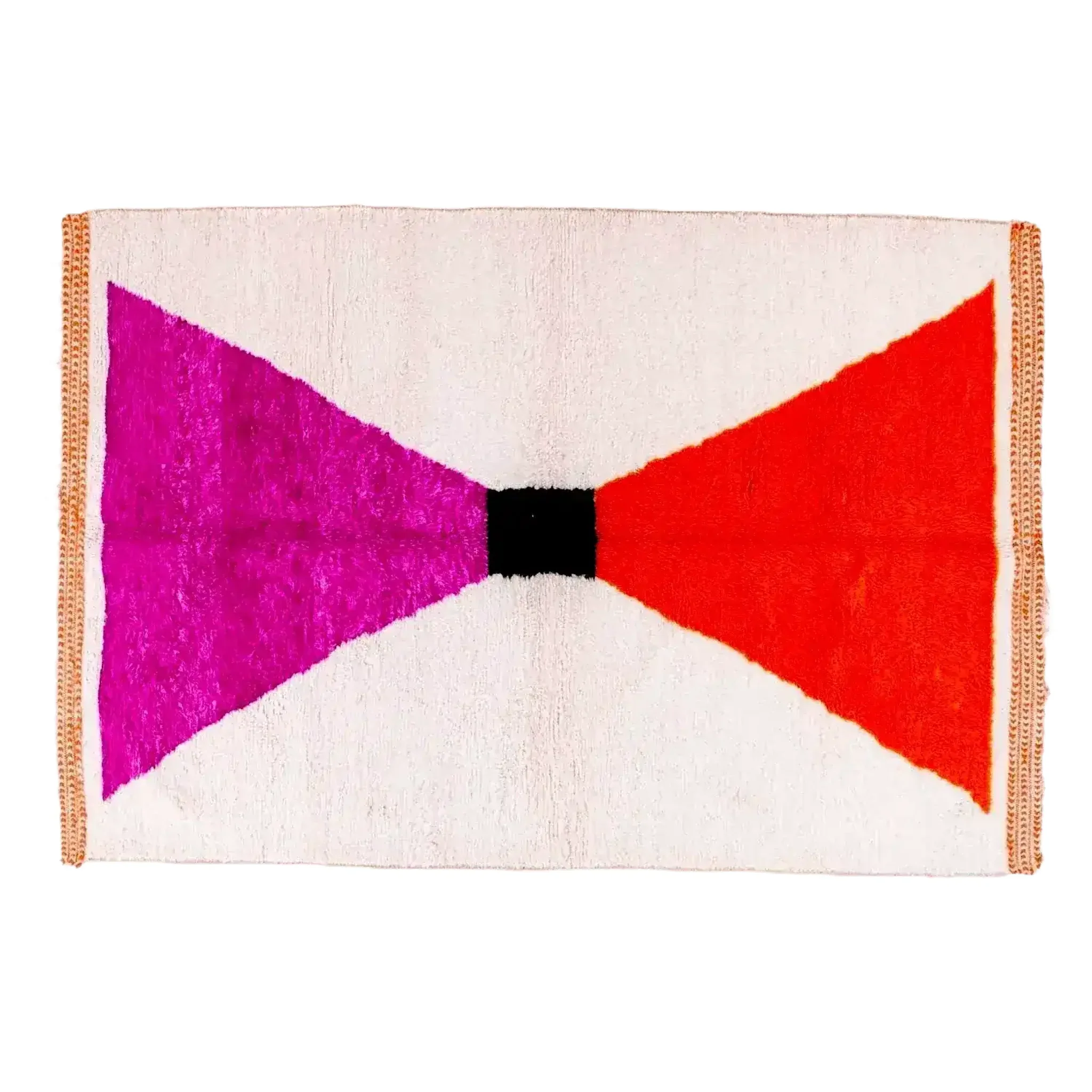 Classic Bow Moroccan Berber Handwoven Wool Area Rug - Pink - Image 4