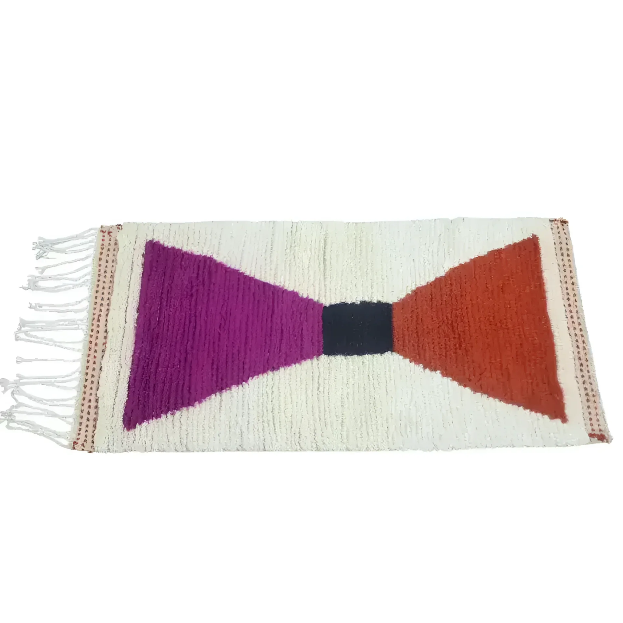 Classic Bow Moroccan Berber Handwoven Wool Area Rug - Pink - Image 5