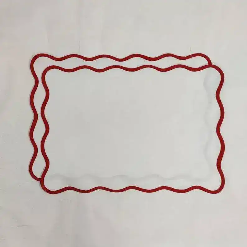 Classic Solid Scalloped Cotton Placemats - Image 4
