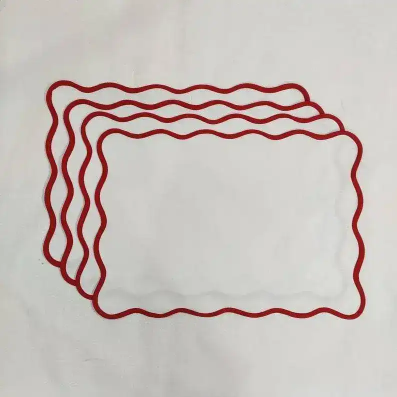 Classic Solid Scalloped Cotton Placemats - Image 5