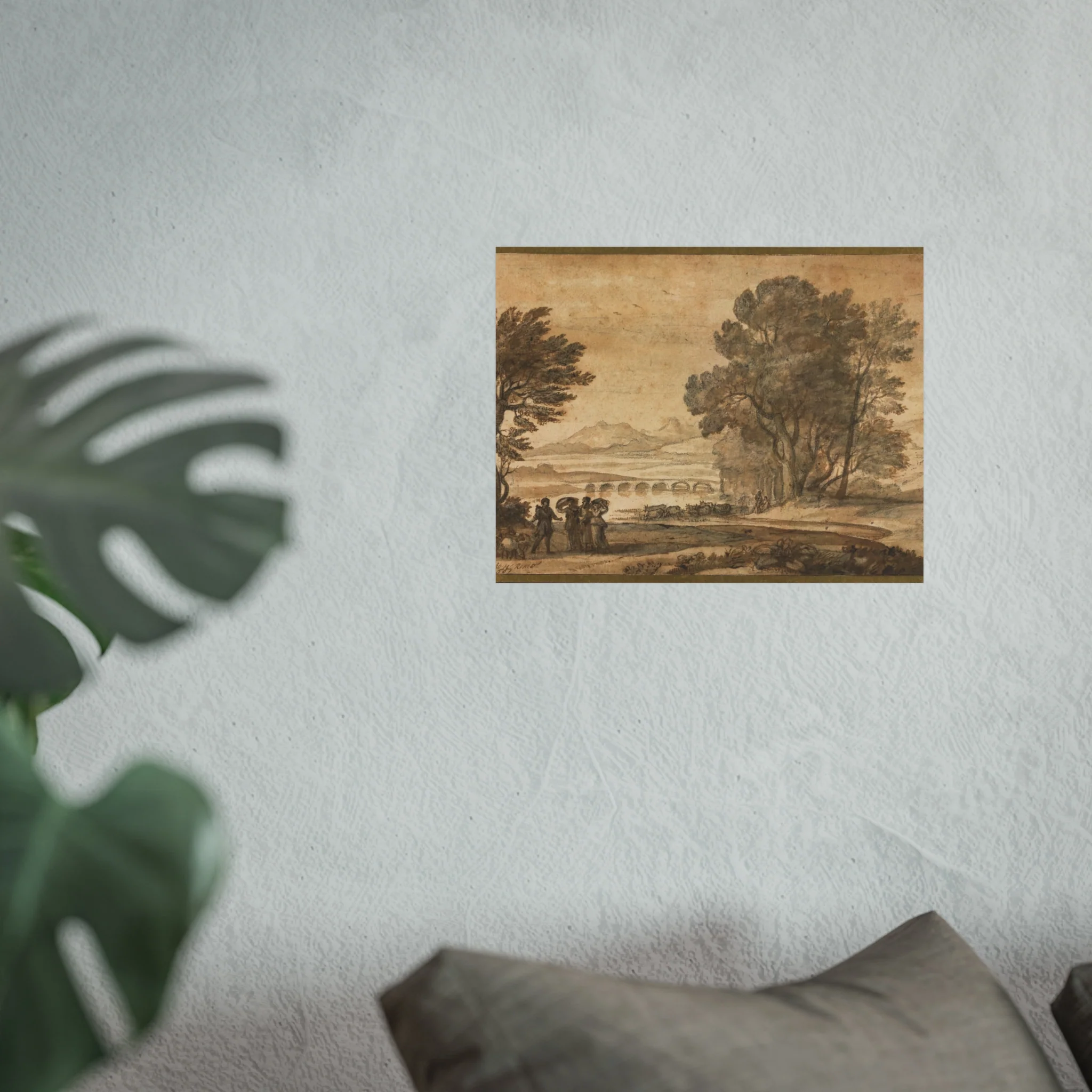 Claude Lorrain - A Wooded River Landscape with Jacob, Laban, and His Daughters | Fine Art Poster - Image 5