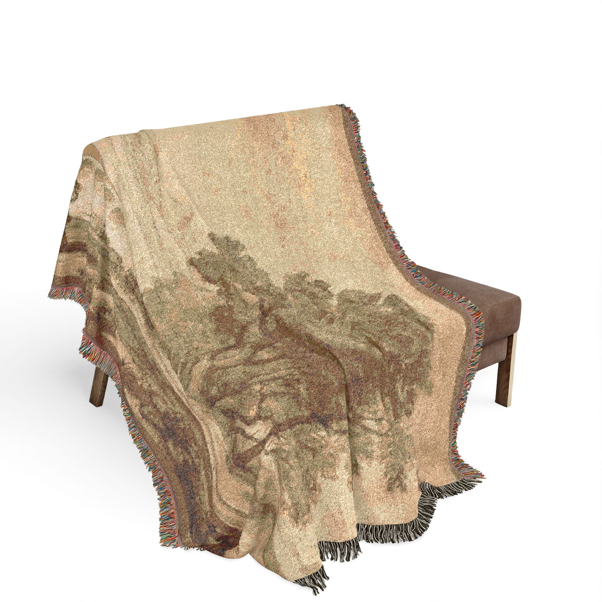 Claude Lorrain - A Wooded River Landscape with Jacob, Laban, and His Daughters | Woven Tapestry Blanket - Image 3