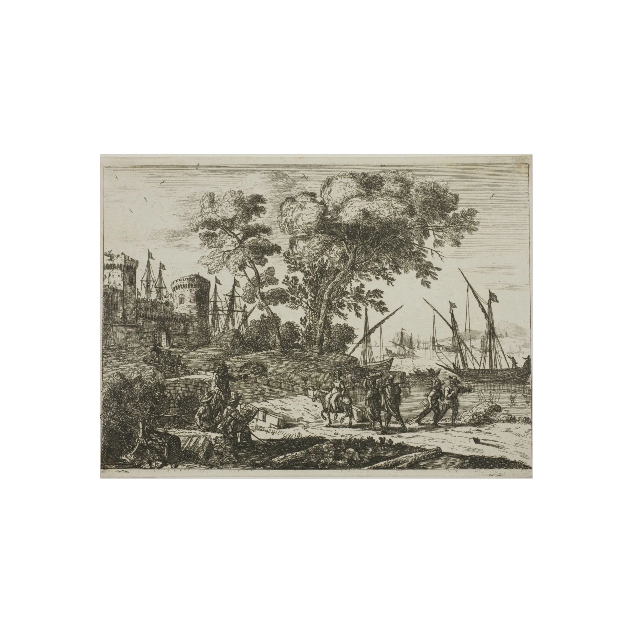 Claude Lorrain - Coast Scene with an Artist Drawing | Fine Art Poster - Image 3