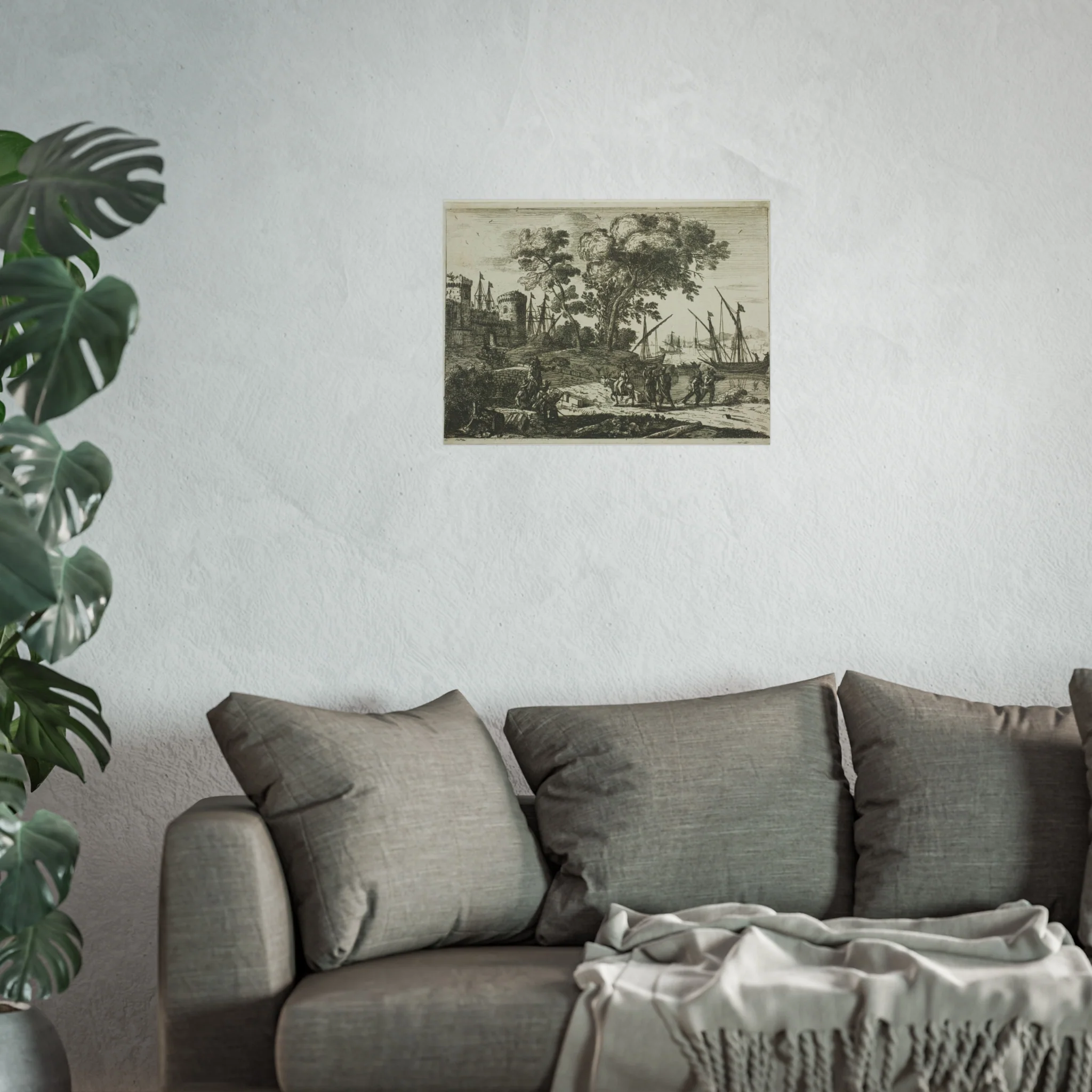 Claude Lorrain - Coast Scene with an Artist Drawing | Fine Art Poster - Image 9