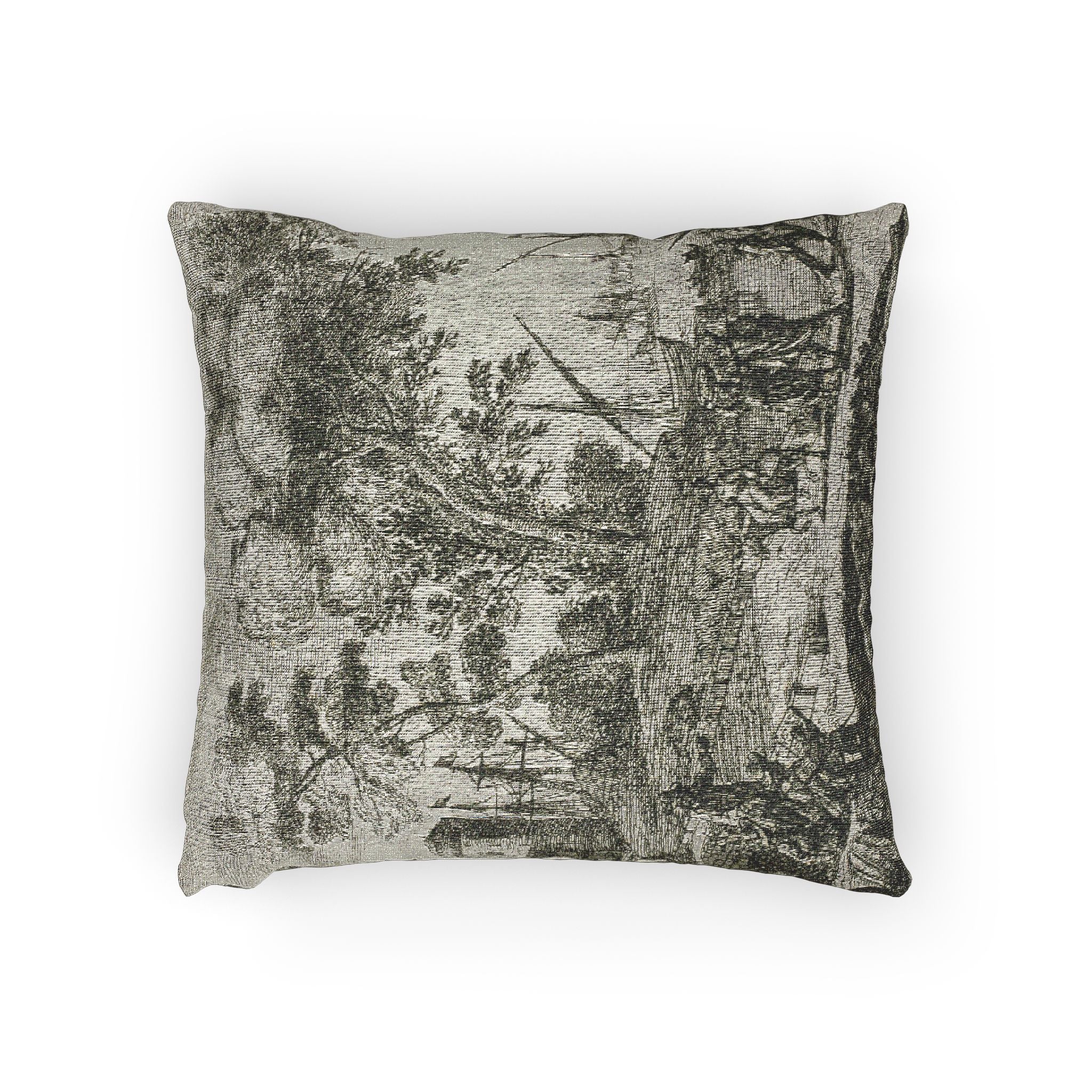 Claude Lorrain - Coast Scene with an Artist Drawing | Woven Pillow - Image 2