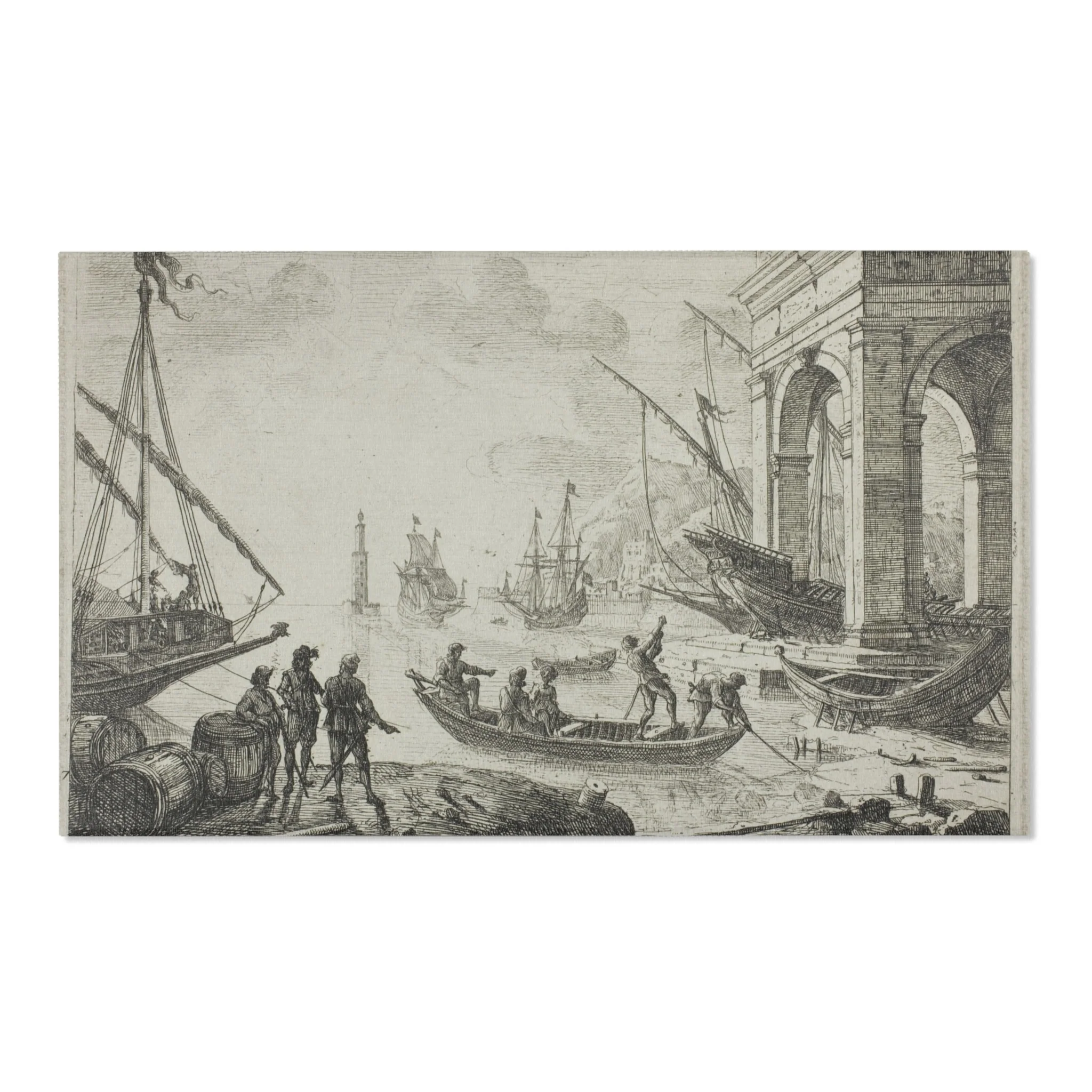 Claude Lorrain - Harbor Scene with a Lighthouse | Area Rug - Image 5