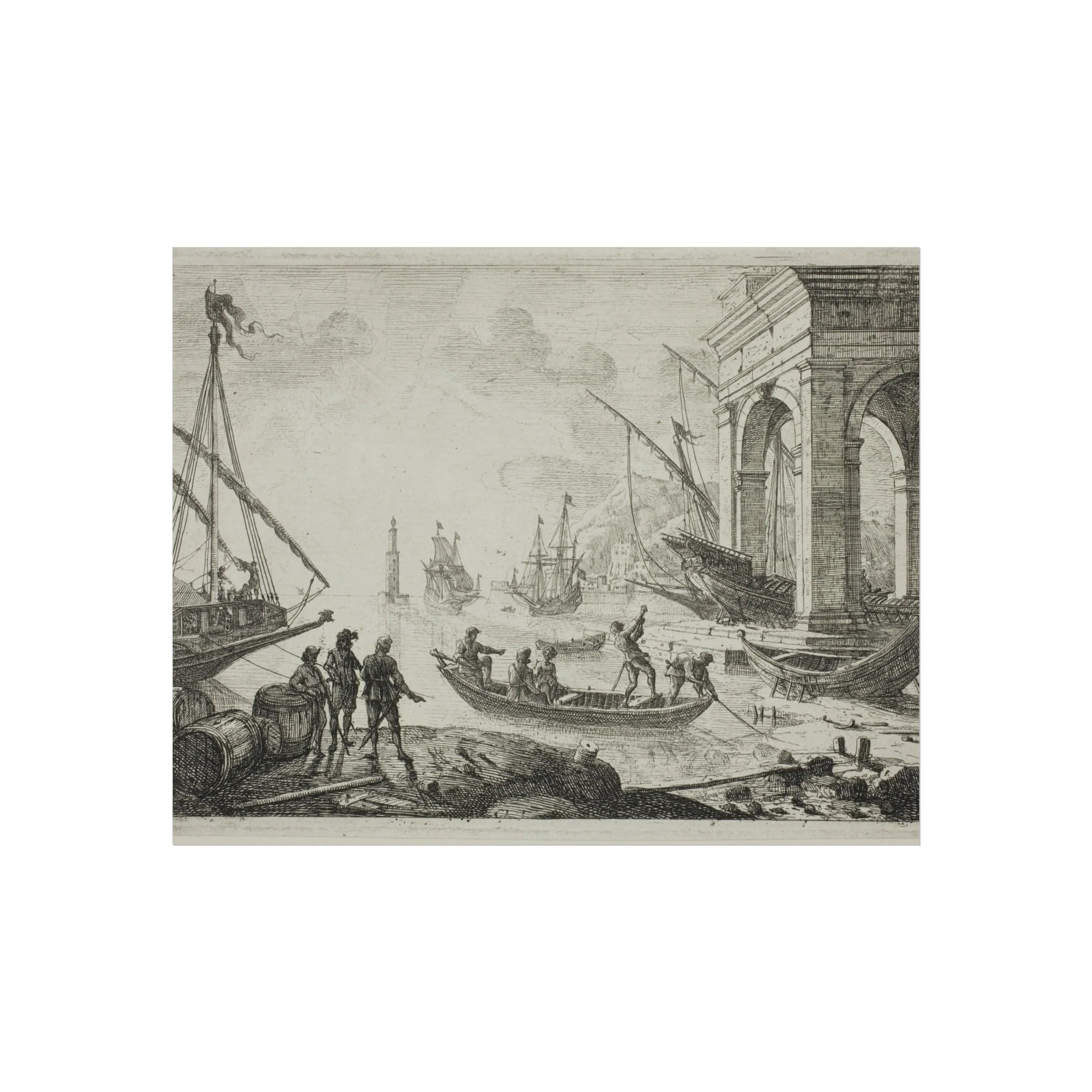 Claude Lorrain - Harbor Scene with a Lighthouse | Fine Art Poster - Image 2