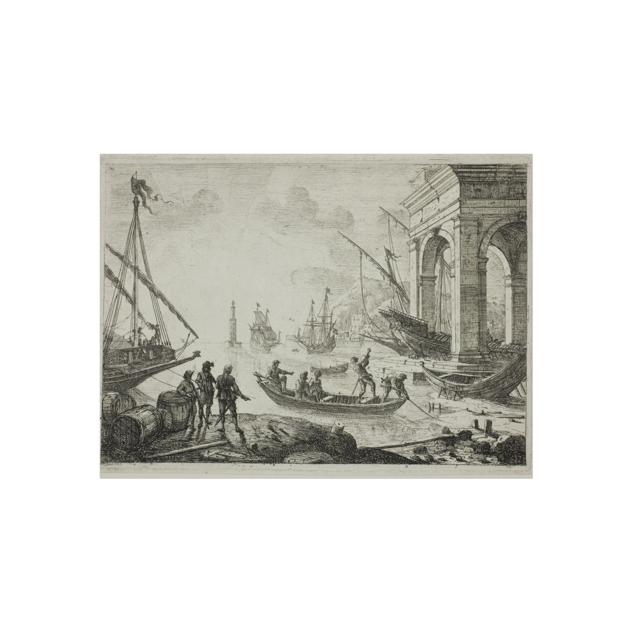 Claude Lorrain - Harbor Scene with a Lighthouse | Fine Art Poster - Image 3