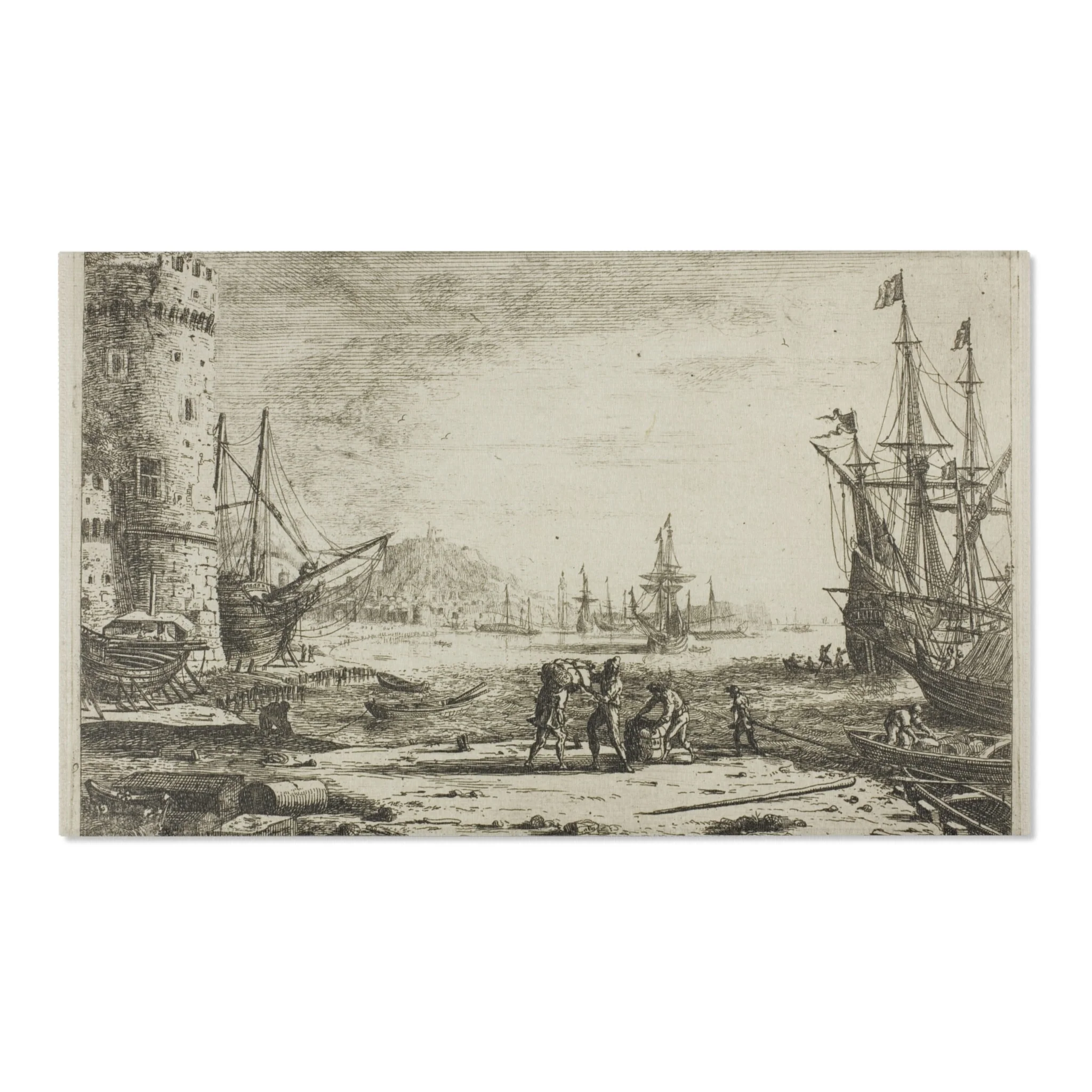 Claude Lorrain - Harbor with a Large Tower | Area Rug - Image 5