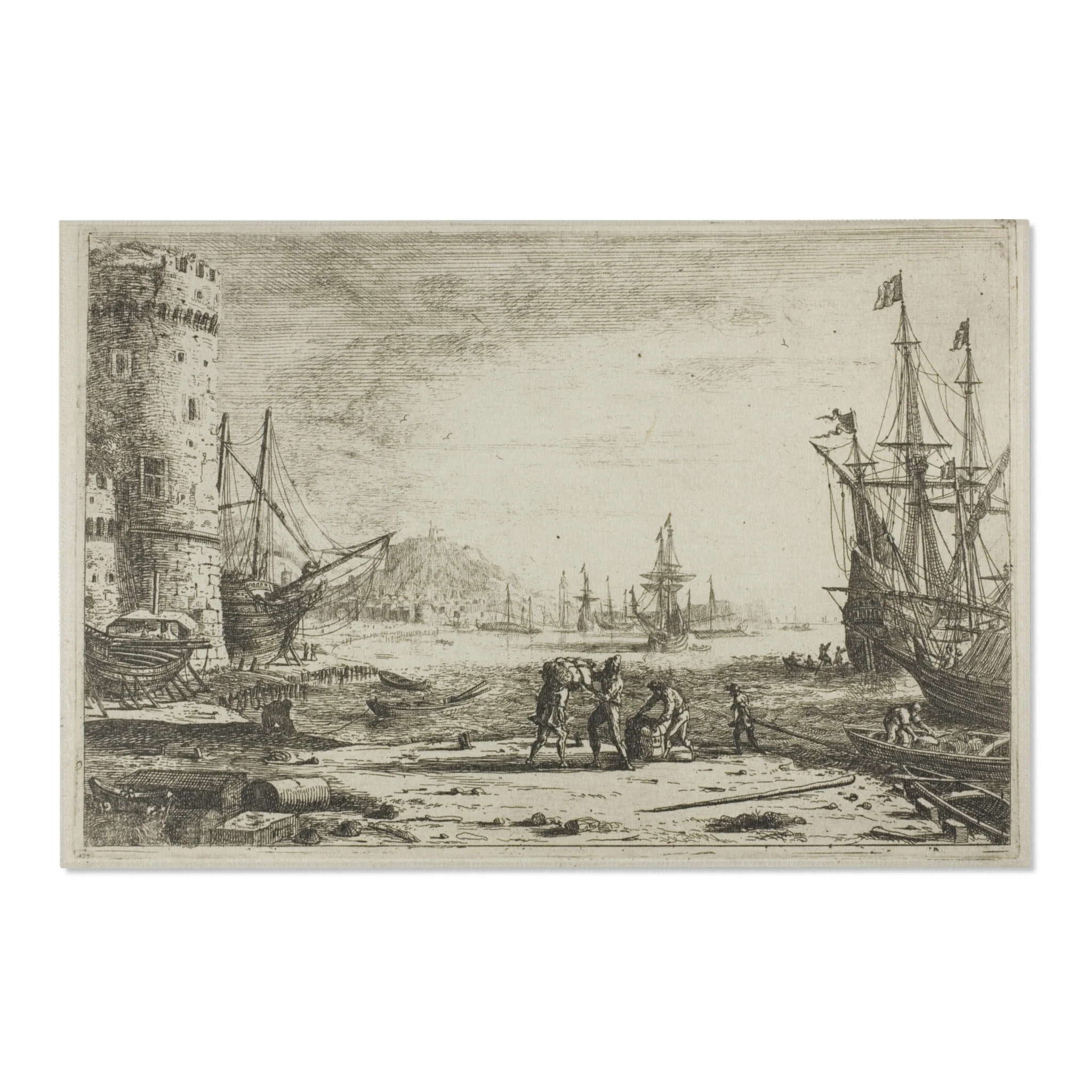 Claude Lorrain - Harbor with a Large Tower | Area Rug - Image 6