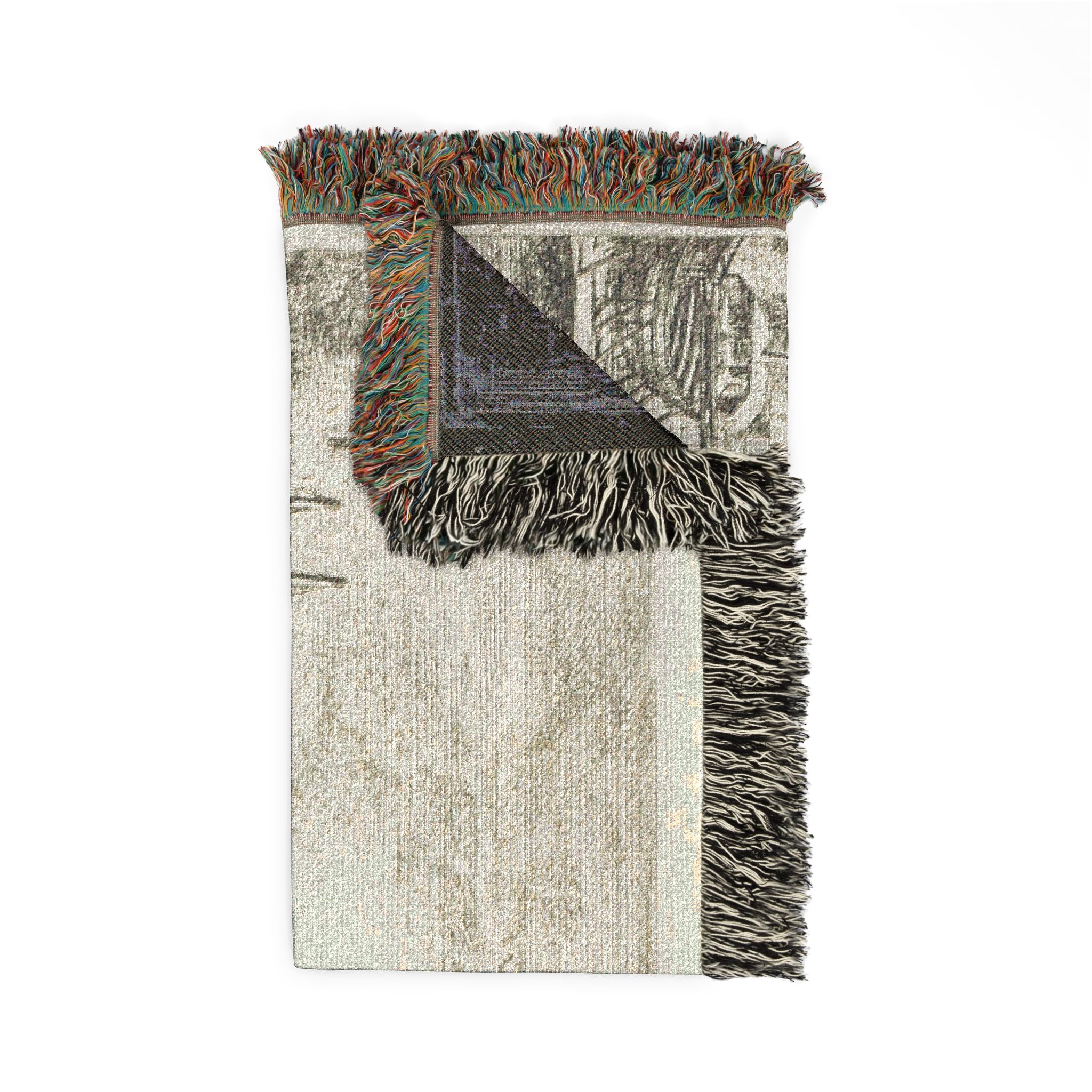 Claude Lorrain - Harbor with a Large Tower | Woven Tapestry Blanket - Image 5