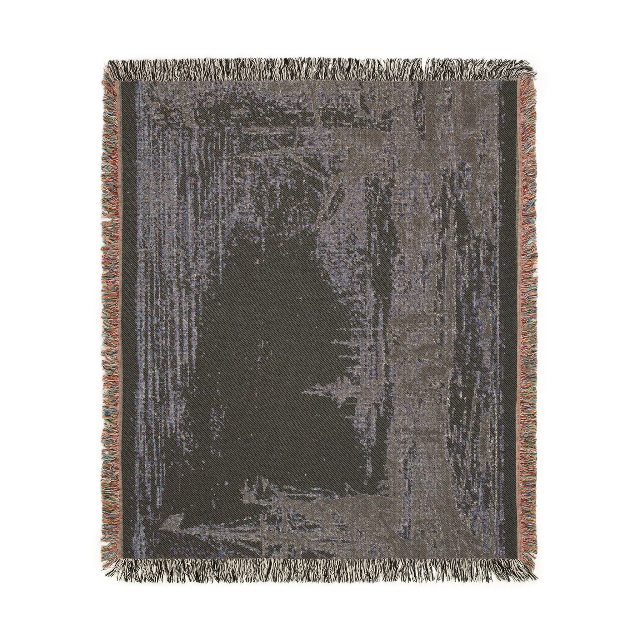 Claude Lorrain - Harbor with a Large Tower | Woven Tapestry Blanket - Image 9