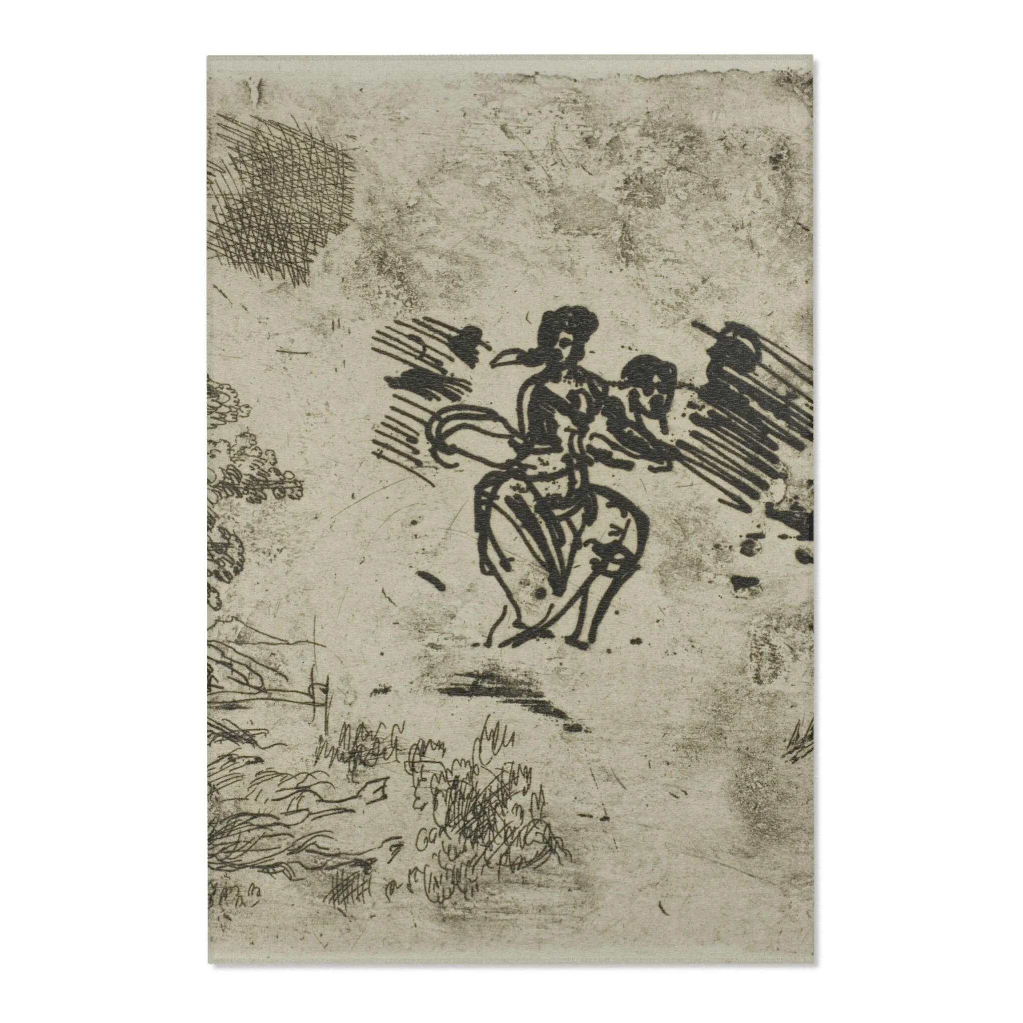 Claude Lorrain - Seated Woman and Other Sketches | Area Rug - Image 3