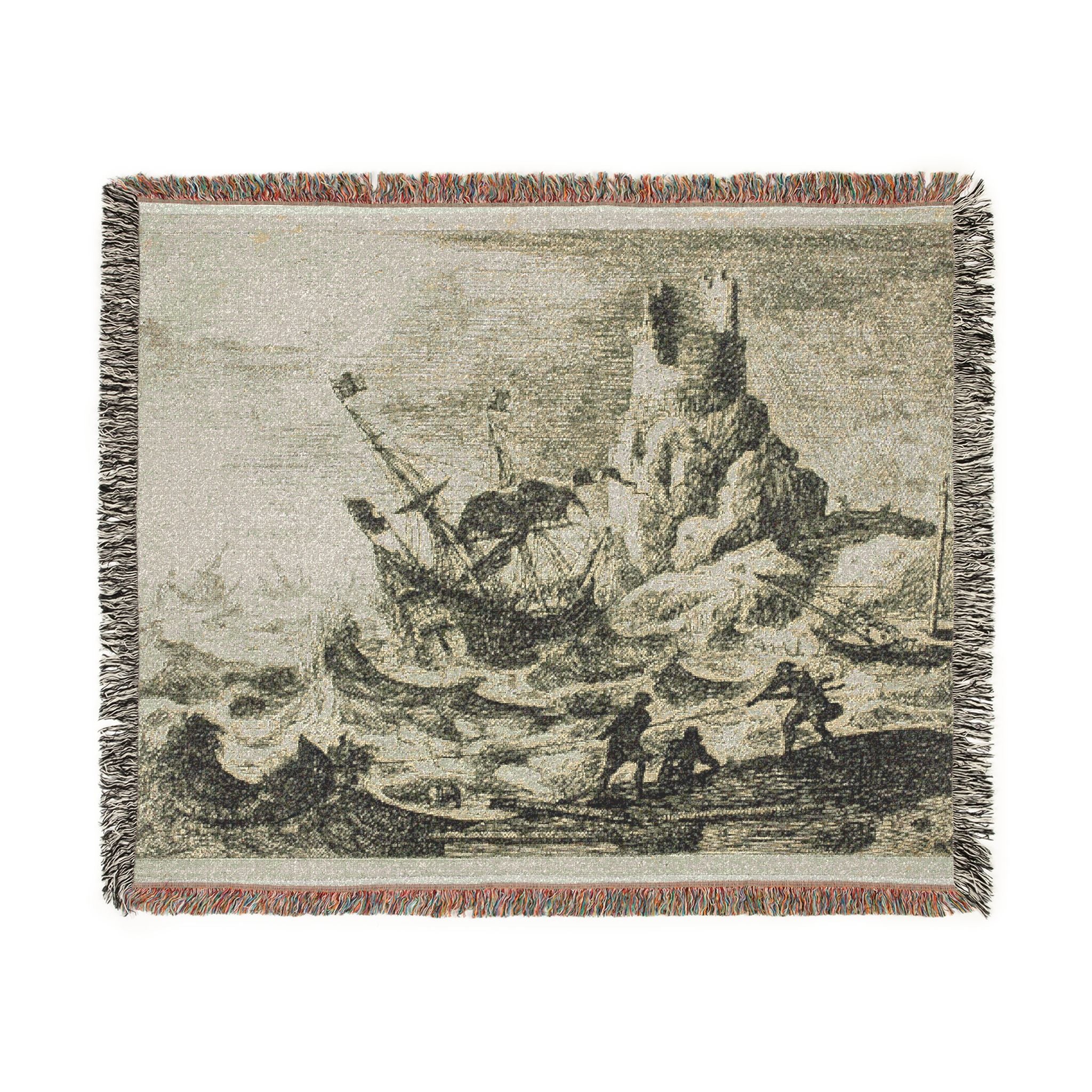 Claude Lorrain - The Shipwreck | Woven Tapestry Blanket - Image 7