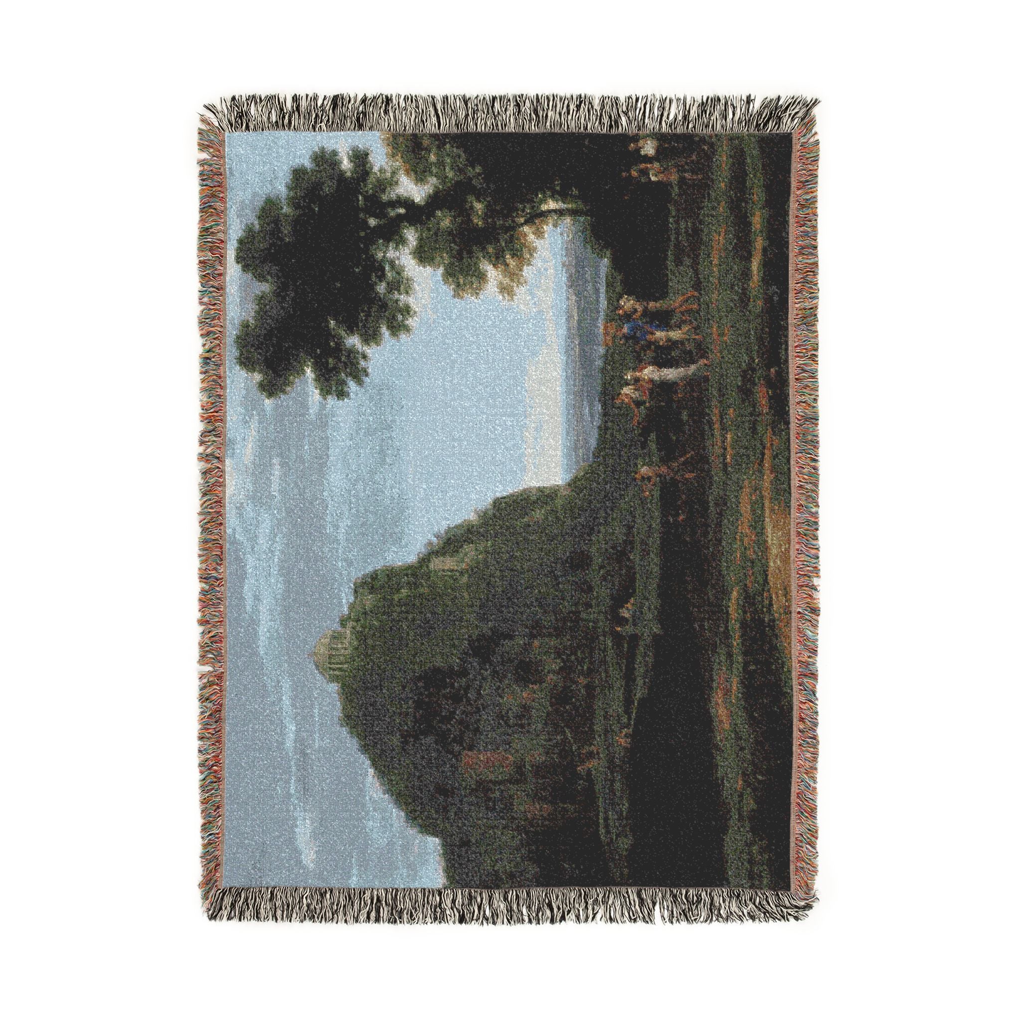 Claude Lorrain - View of Delphi with a Procession | Woven Tapestry Blanket - Image 11