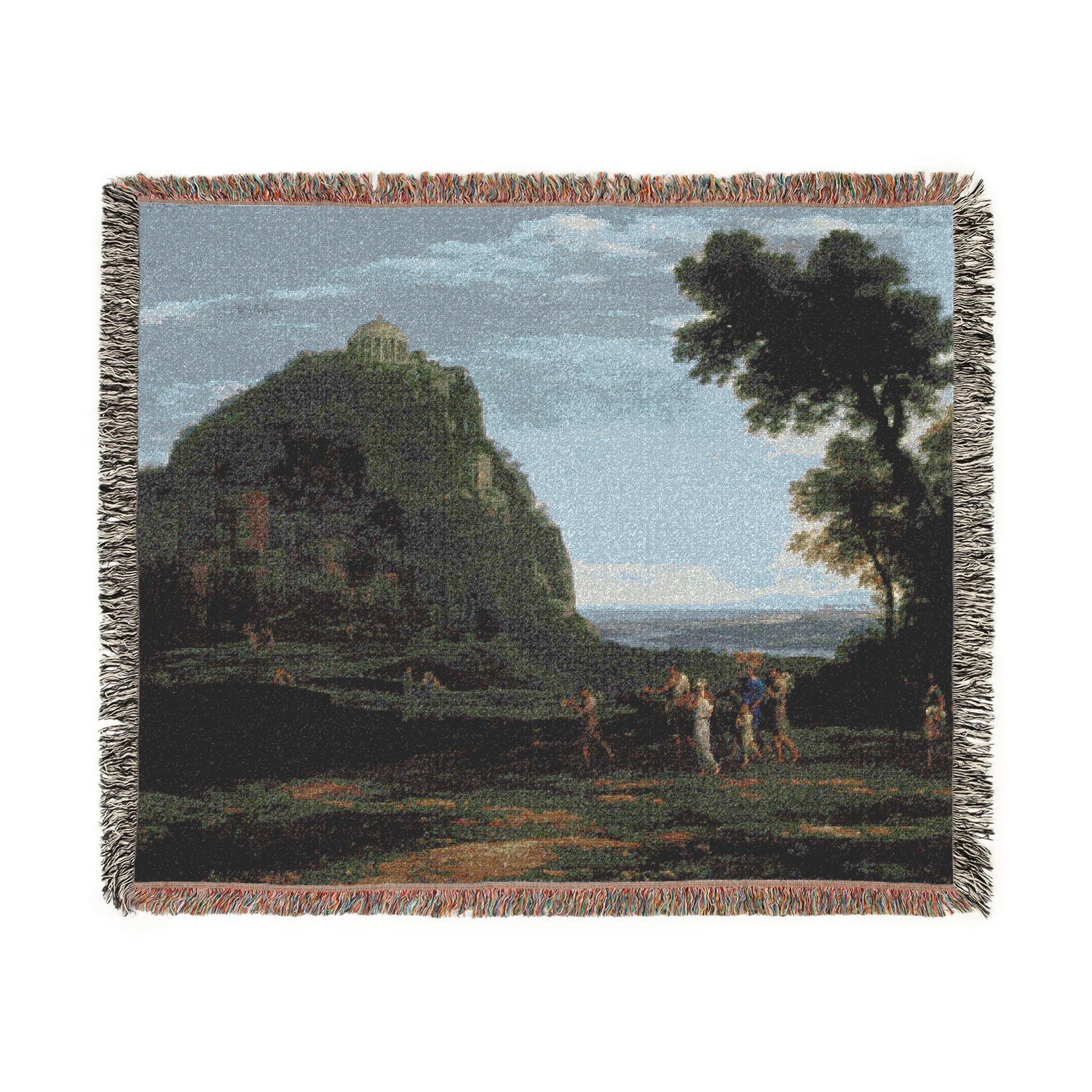 Claude Lorrain - View of Delphi with a Procession | Woven Tapestry Blanket - Image 2