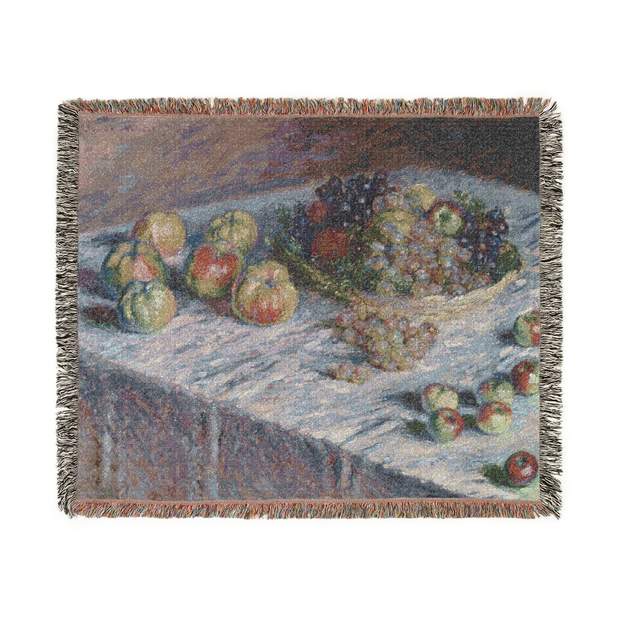 Claude Monet - Apples and Grapes | Woven Tapestry Blanket - Image 2