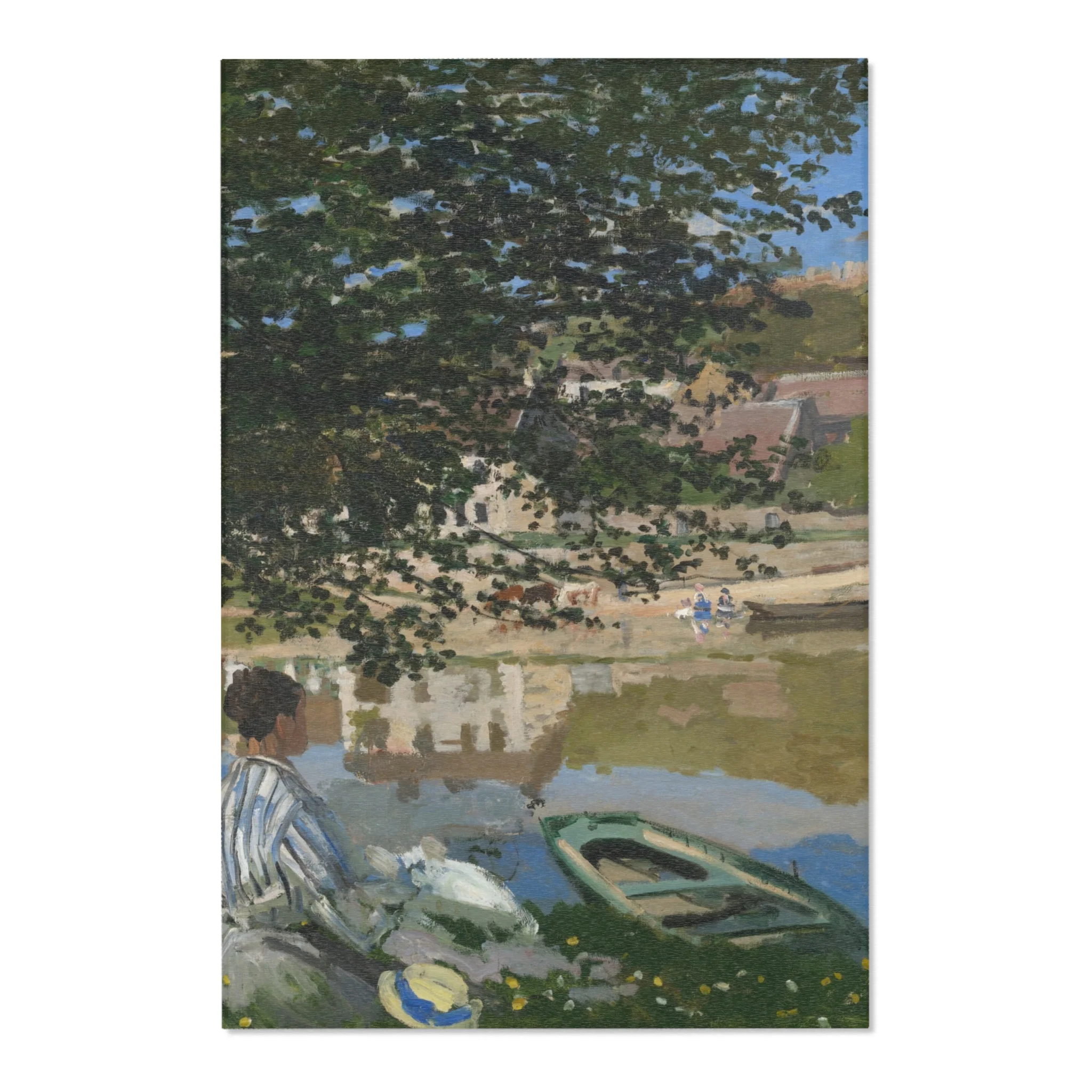 Claude Monet - On the Bank of the Seine, Bennecourt | Area Rug - Image 3