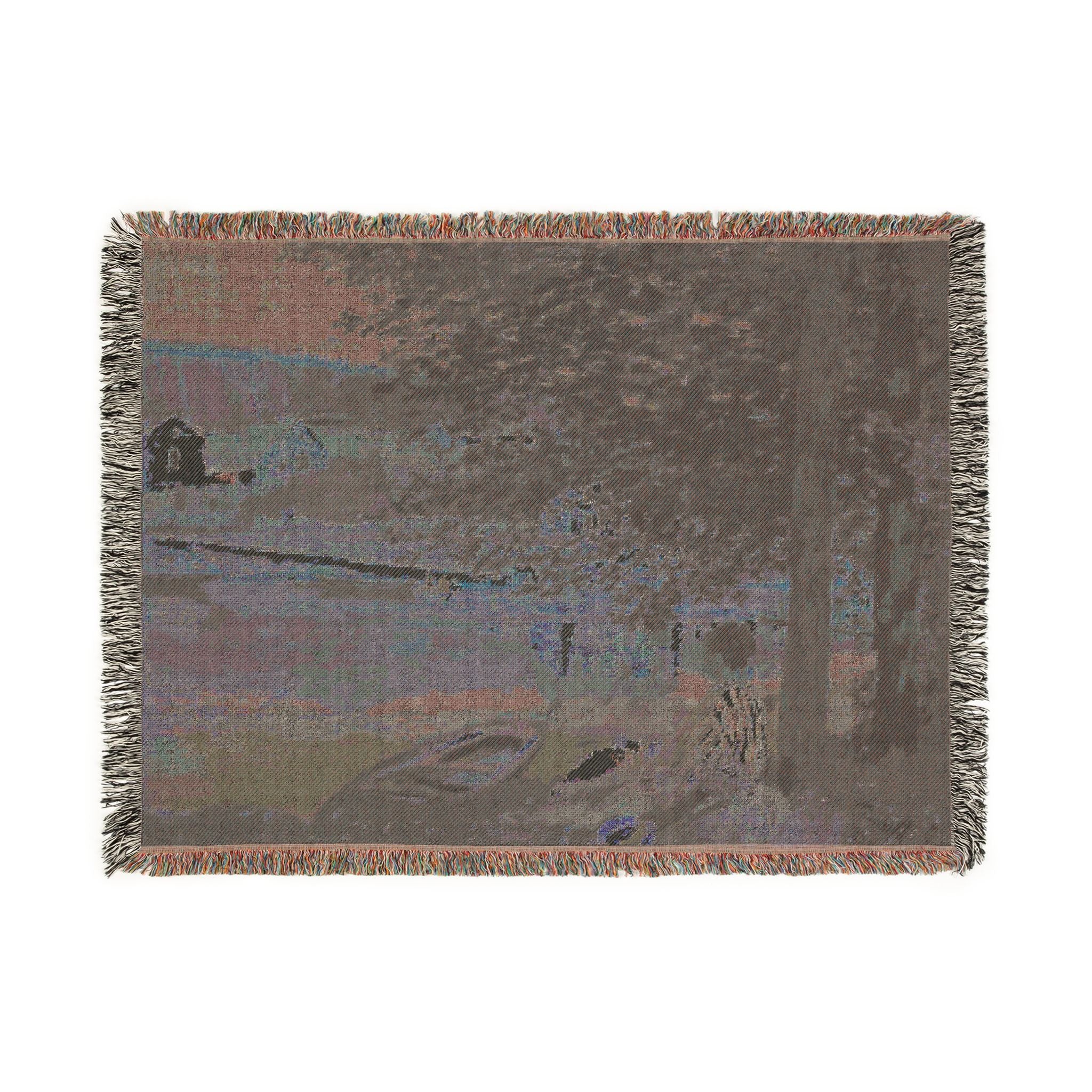 Claude Monet - On the Bank of the Seine, Bennecourt | Woven Tapestry Blanket - Image 12