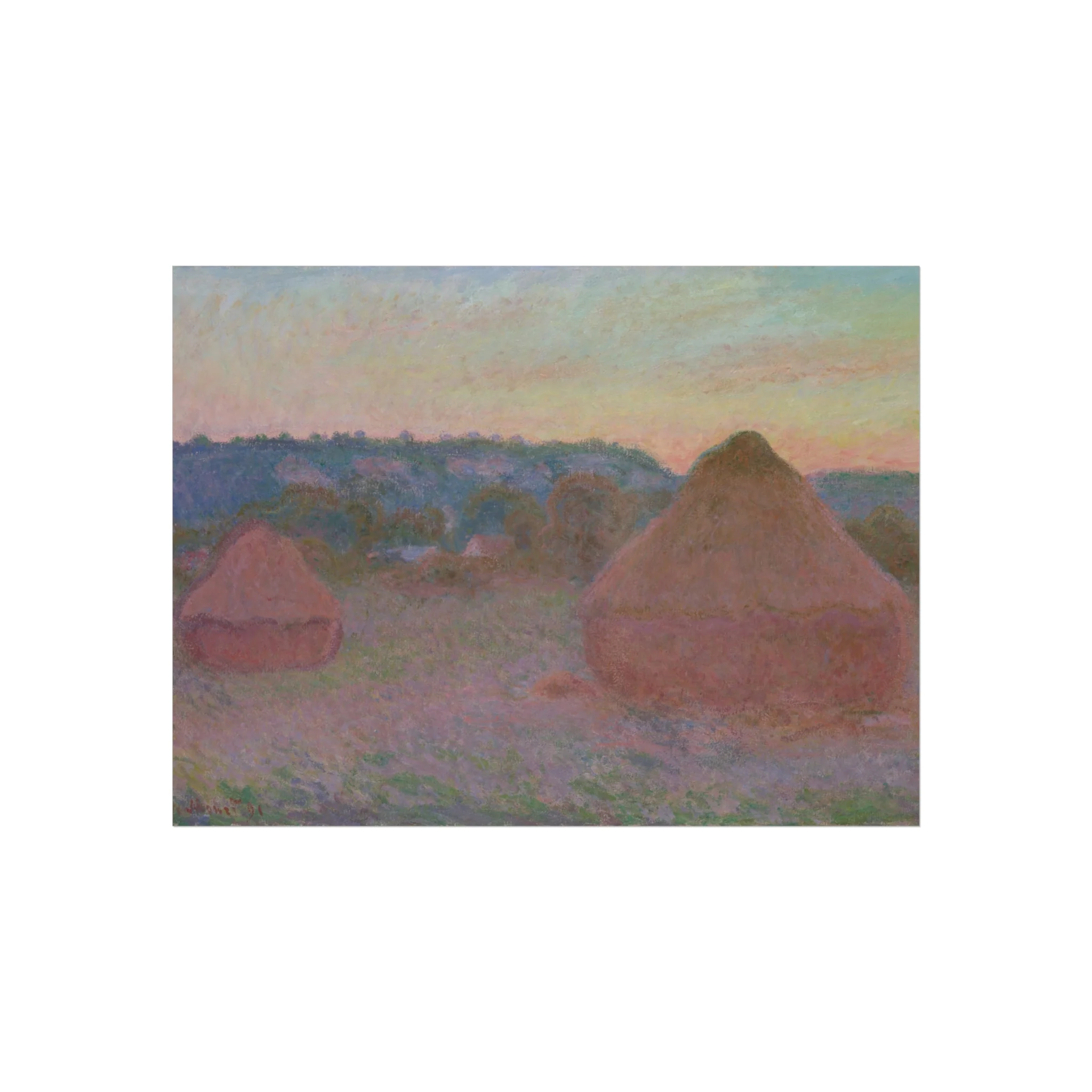 Claude Monet - Stacks of Wheat (End of Day, Autumn) | Fine Art Poster - Image 3