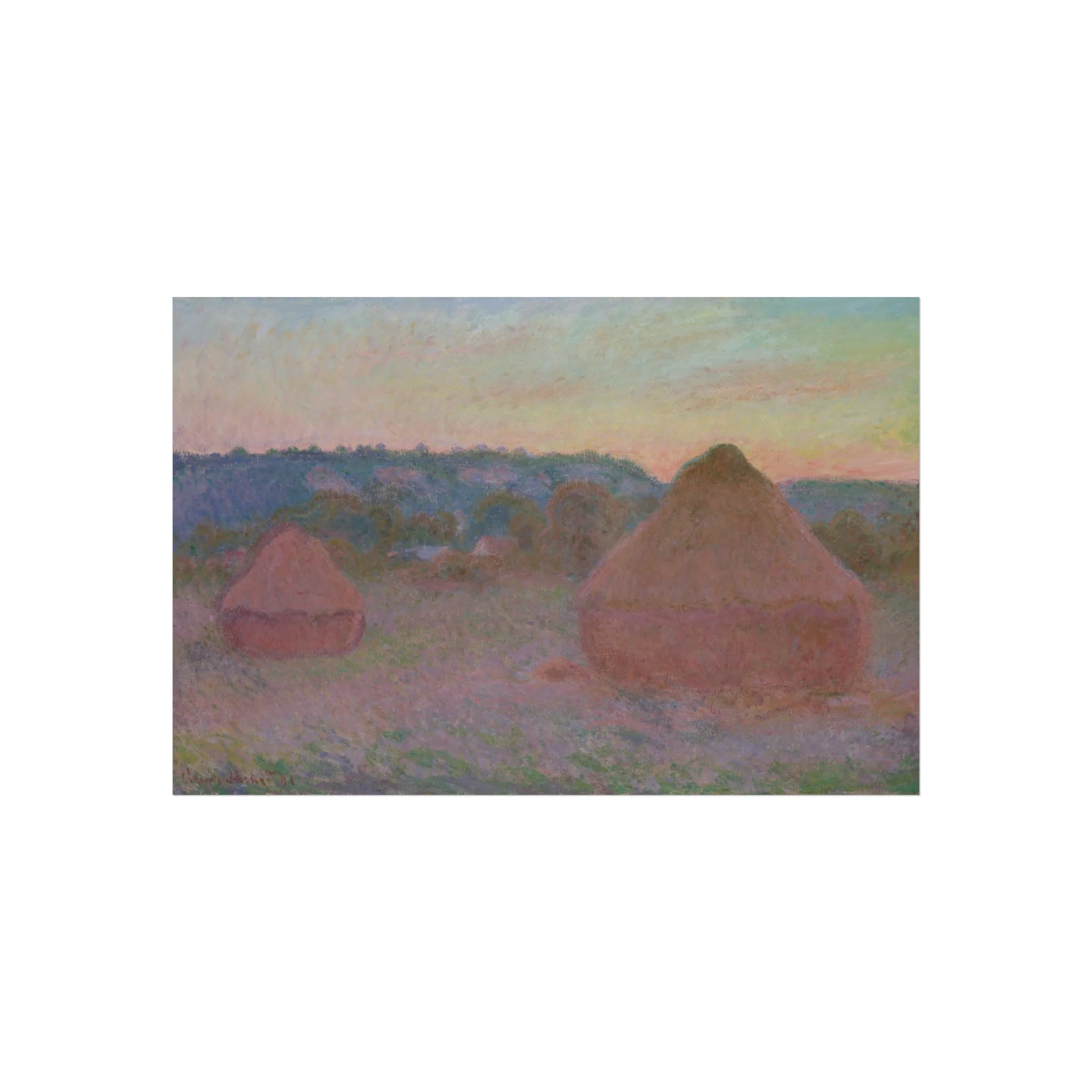 Claude Monet - Stacks of Wheat (End of Day, Autumn) | Fine Art Poster - Image 4