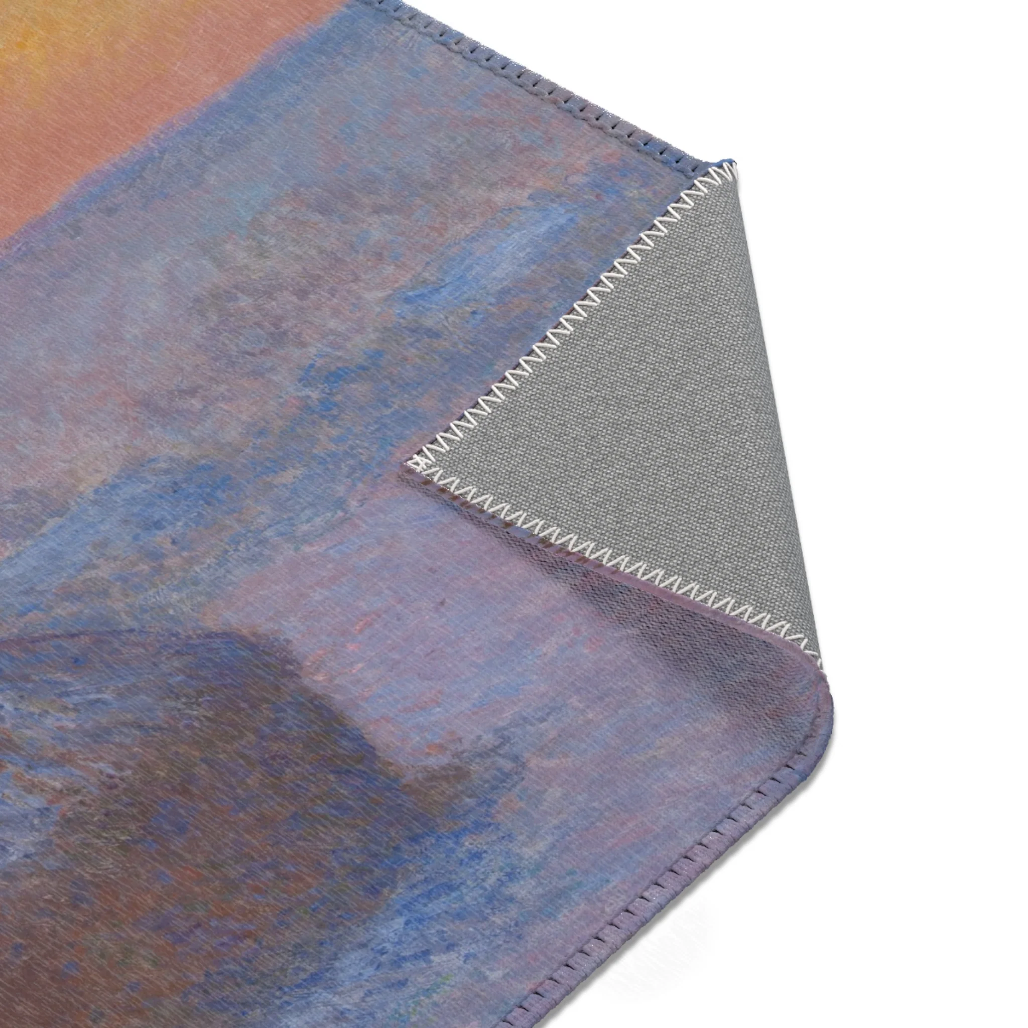 Claude Monet - Stacks of Wheat (Sunset, Snow Effect) | Area Rug - Image 13