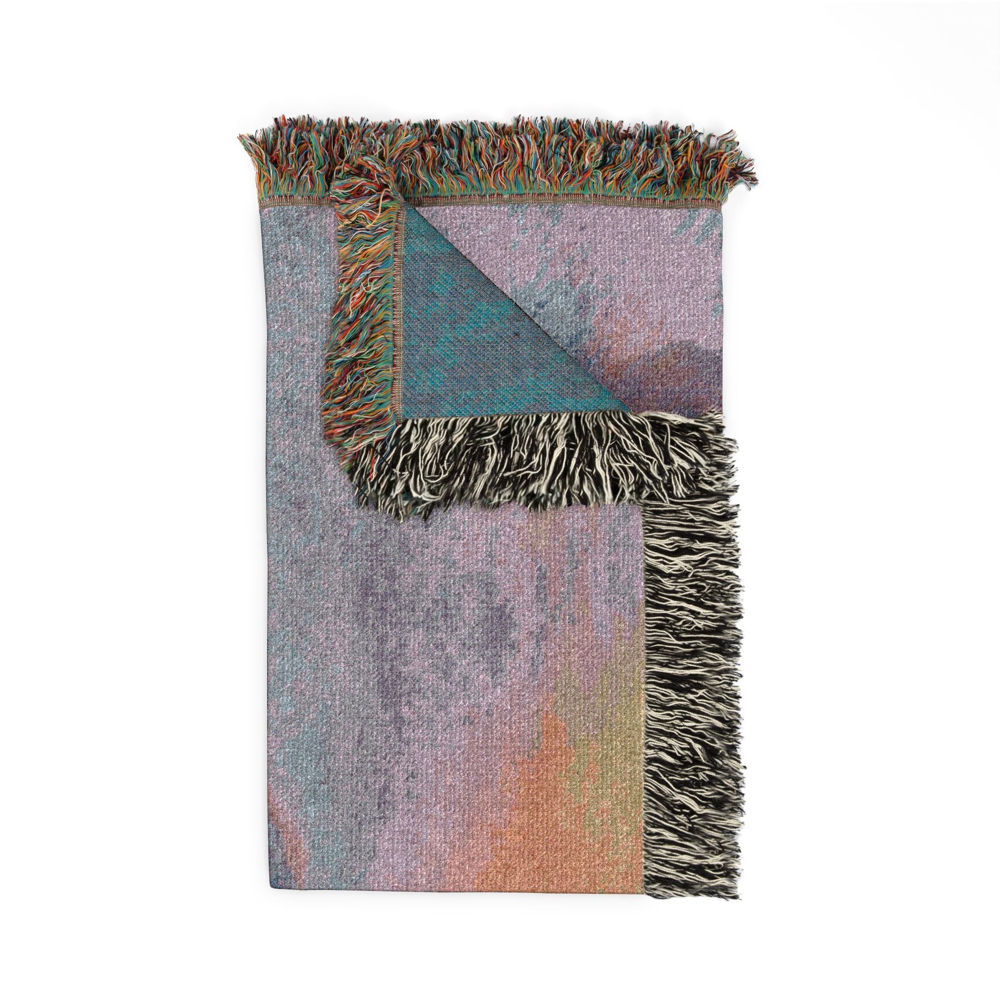 Claude Monet - Stacks of Wheat (Sunset, Snow Effect) | Woven Tapestry Blanket - Image 5