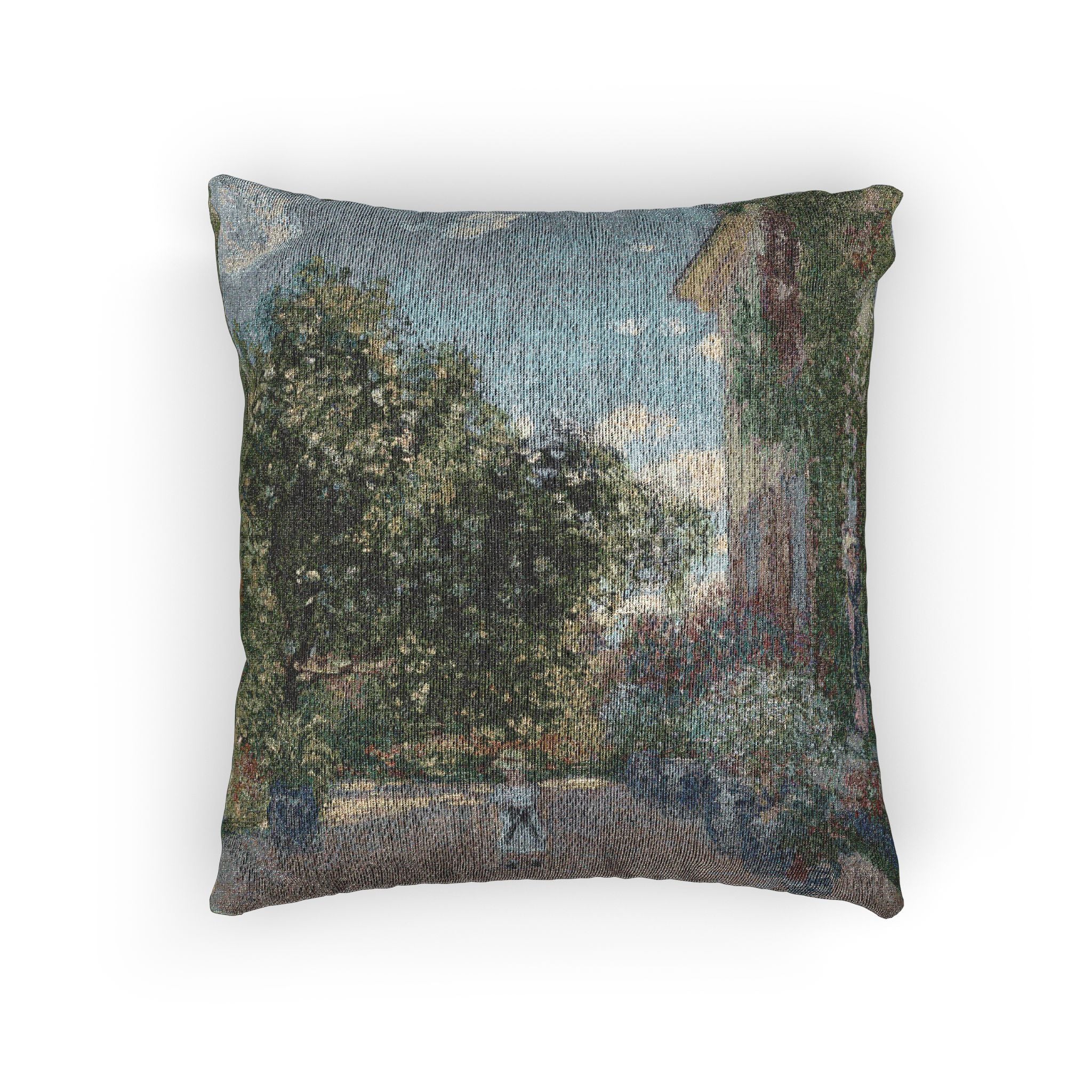 Claude Monet - The Artist's House at Argenteuil | Woven Pillow - Image 3