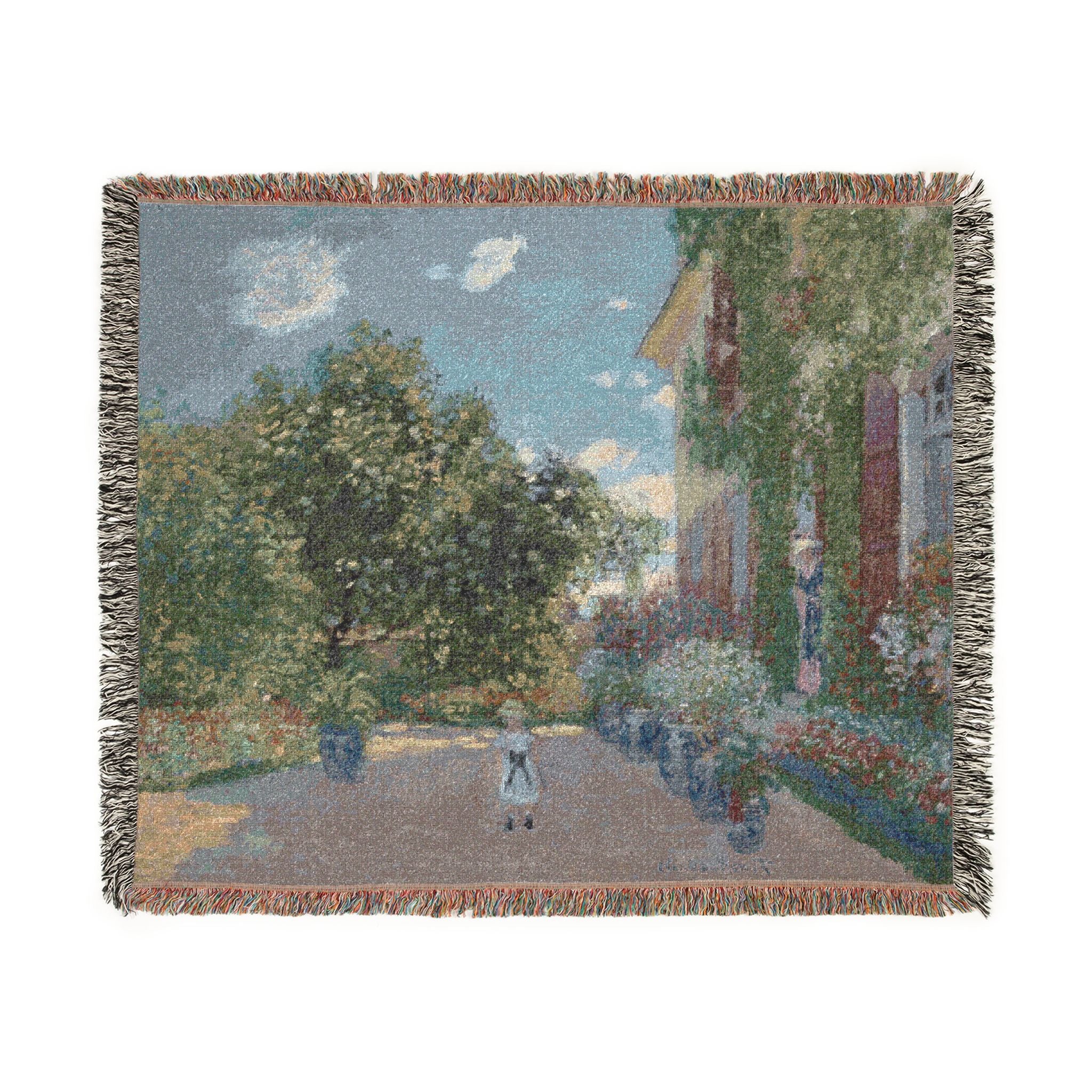 Claude Monet - The Artist's House at Argenteuil | Woven Tapestry Blanket - Image 7