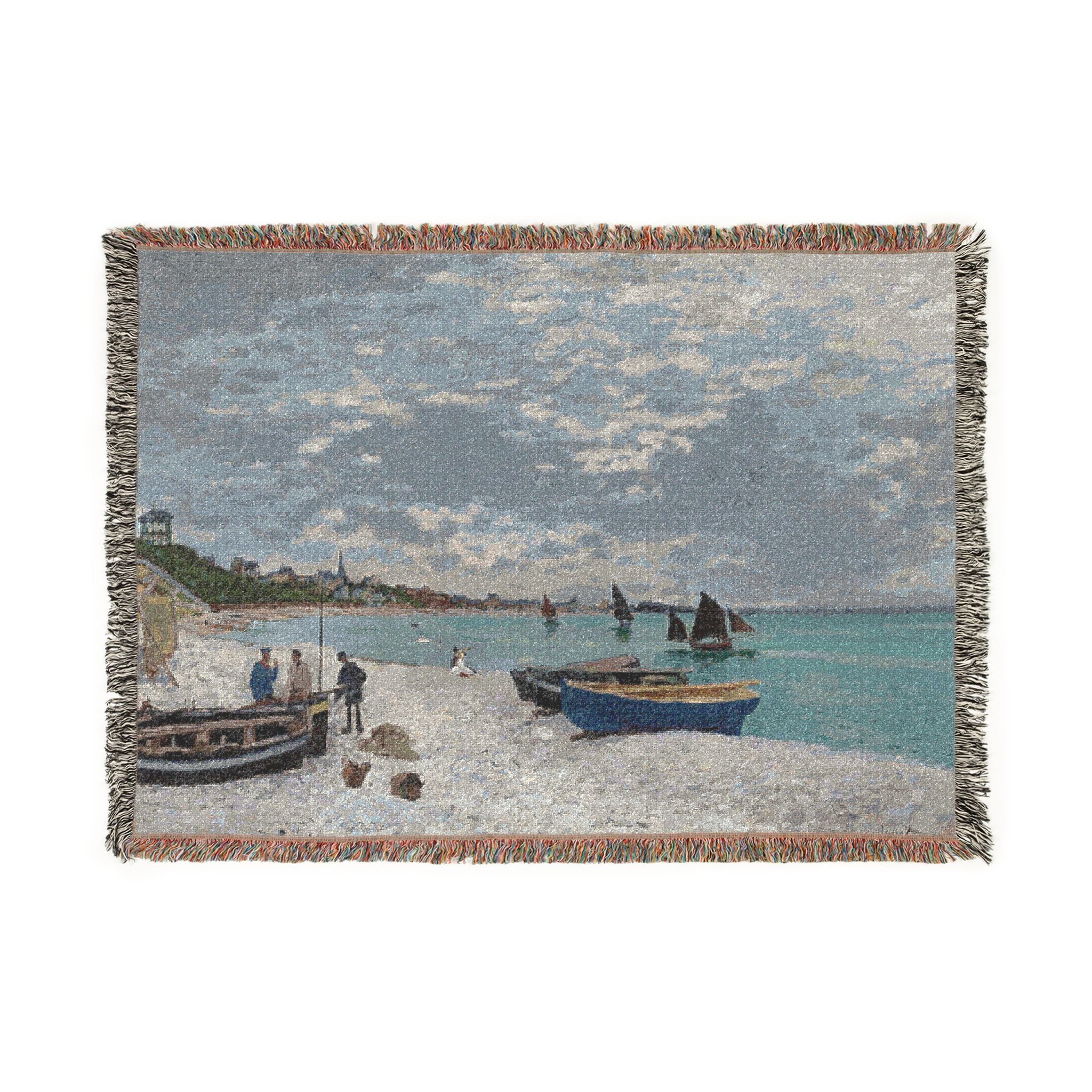 Claude Monet - The Beach at Sainte-Adresse | Woven Tapestry Blanket