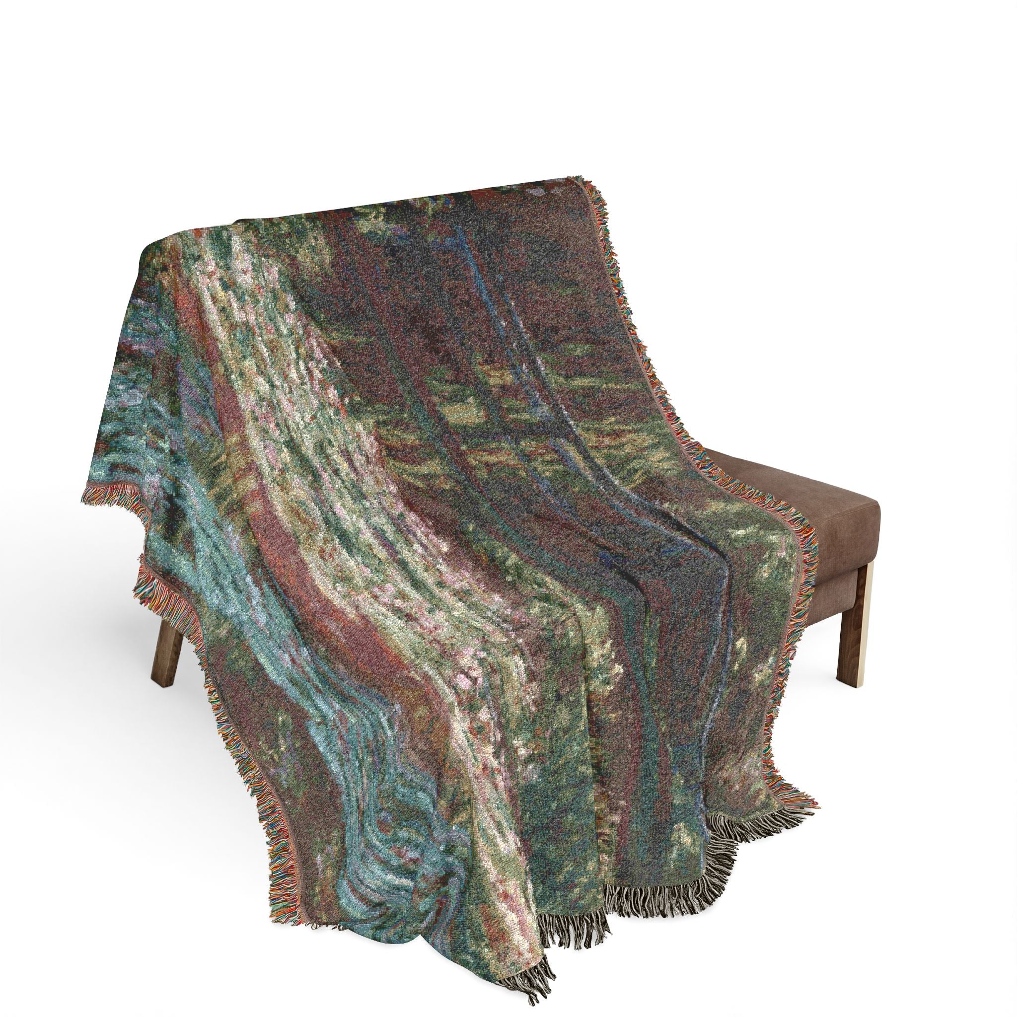 Claude Monet - Water Lily Pond | Woven Tapestry Blanket - Image 3