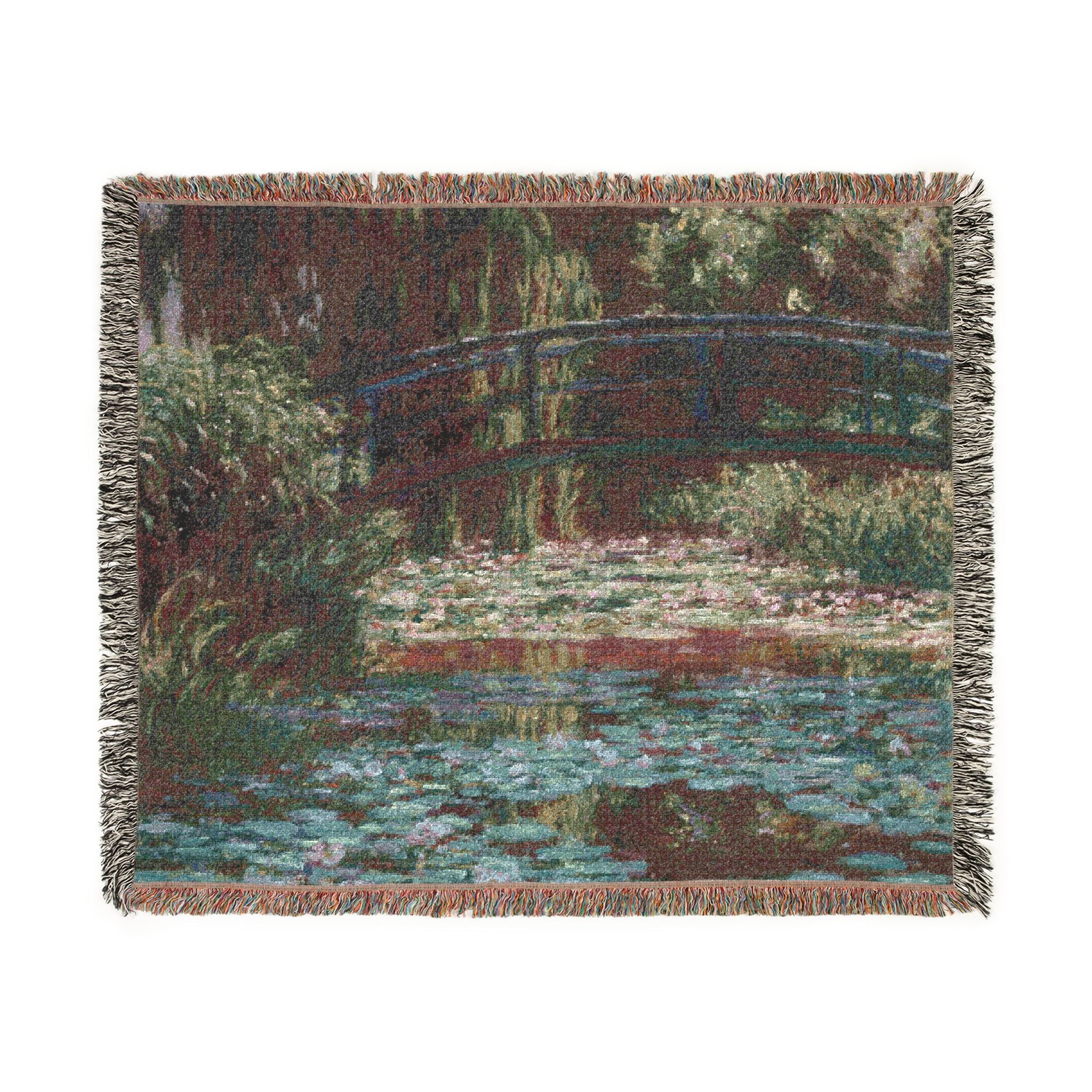 Claude Monet - Water Lily Pond | Woven Tapestry Blanket - Image 7