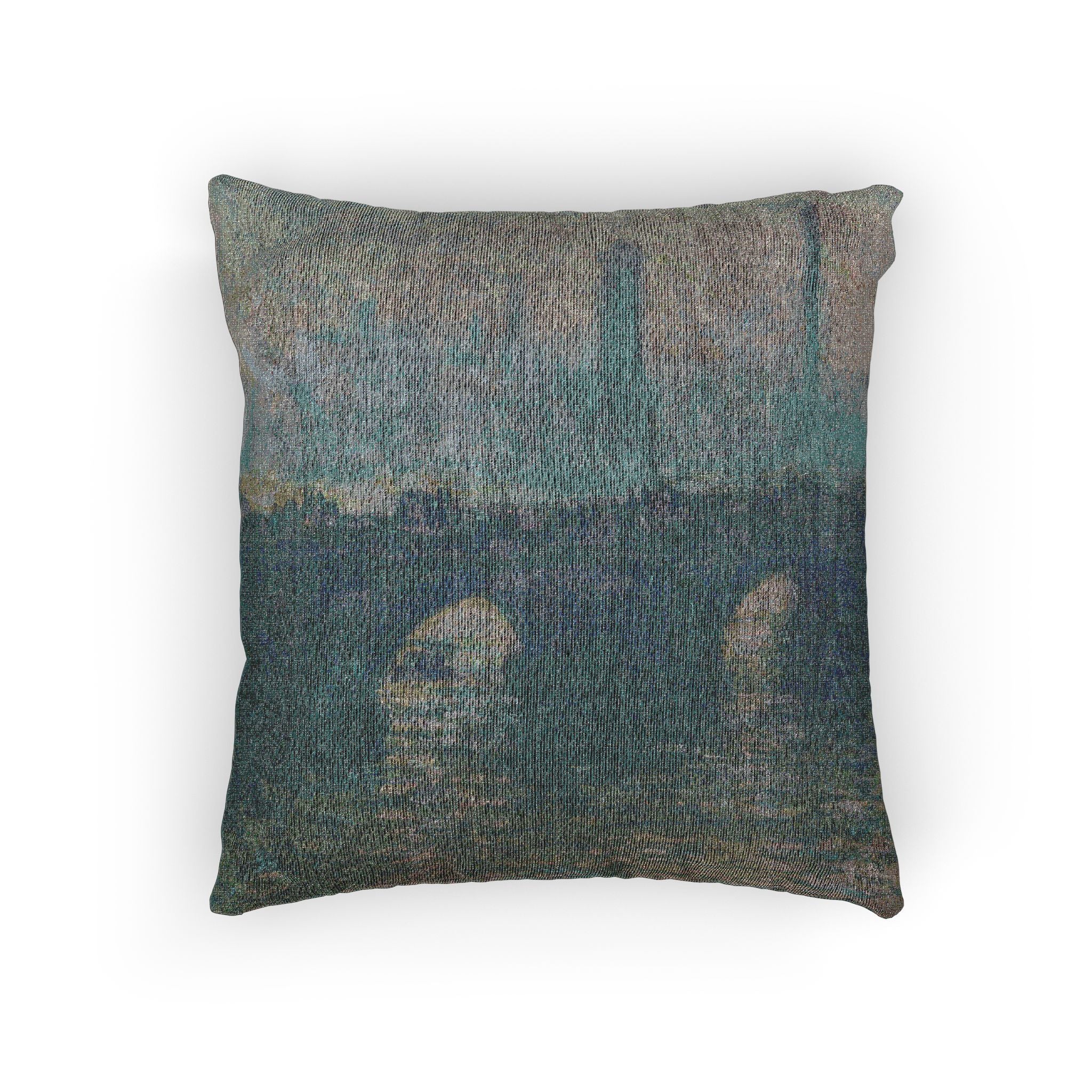 Claude Monet - Waterloo Bridge, Gray Weather | Woven Pillow - Image 3