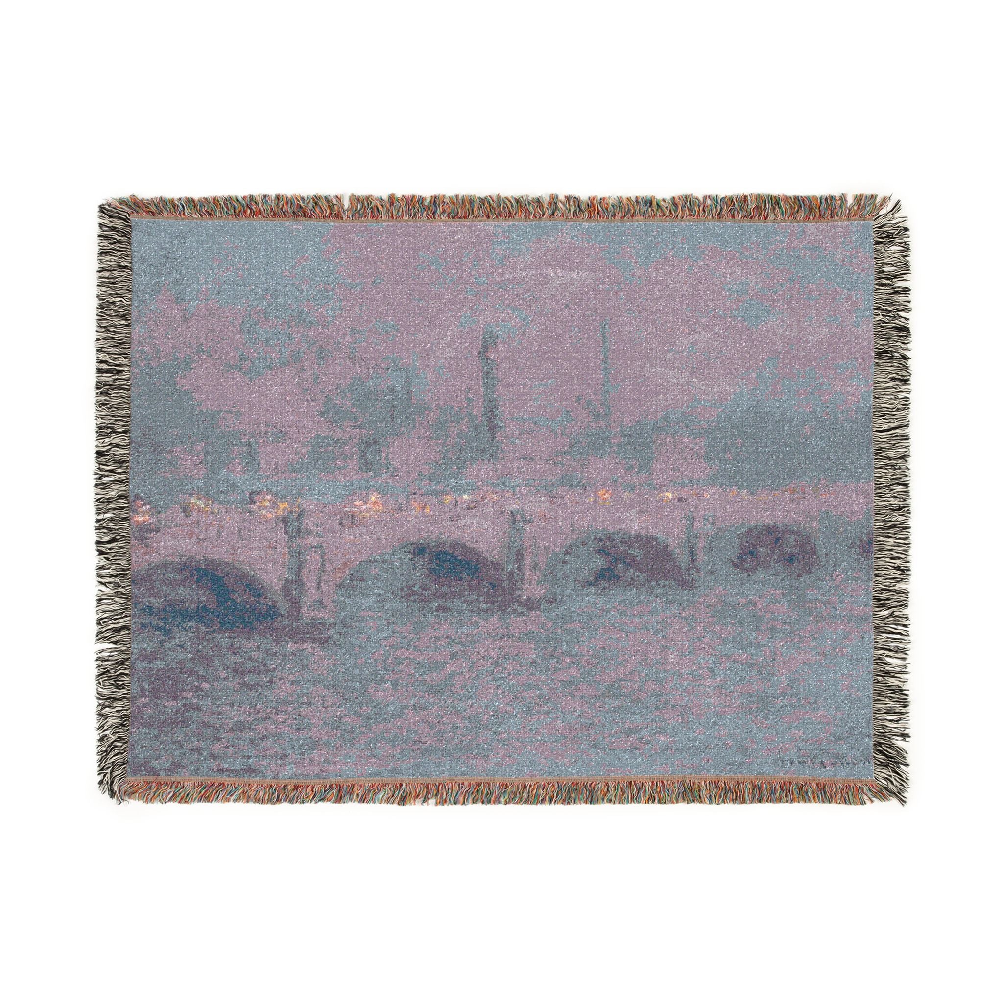 Claude Monet - Waterloo Bridge, Sunlight Effect | Woven Tapestry Blanket - Image 10