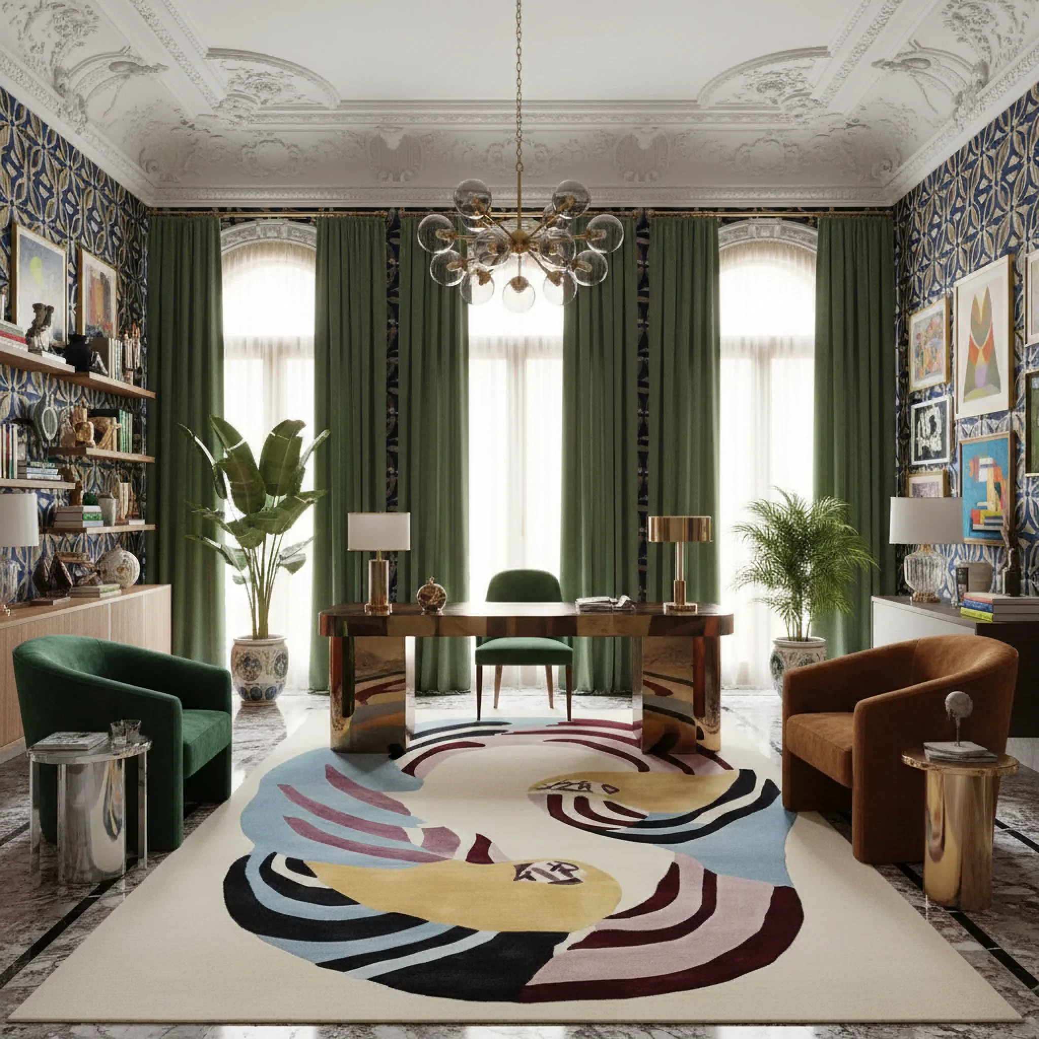 Coiled Chaos Pair Hand Tufted Rug - Image 2