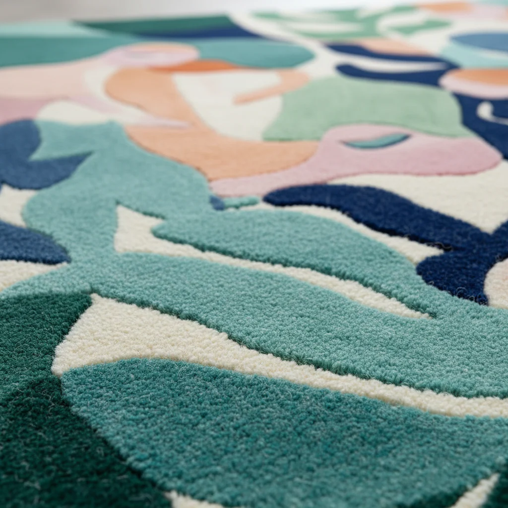 Color Bloom Composition Hand Tufted Rug - Image 3