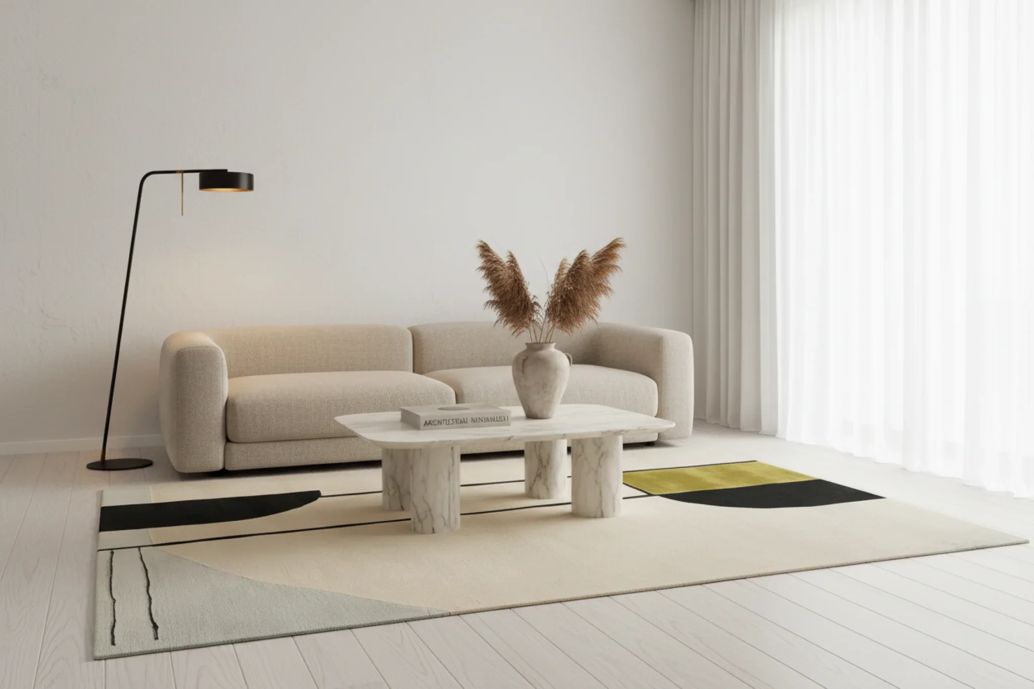Color Cut Space Hand Tufted Rug - Image 5
