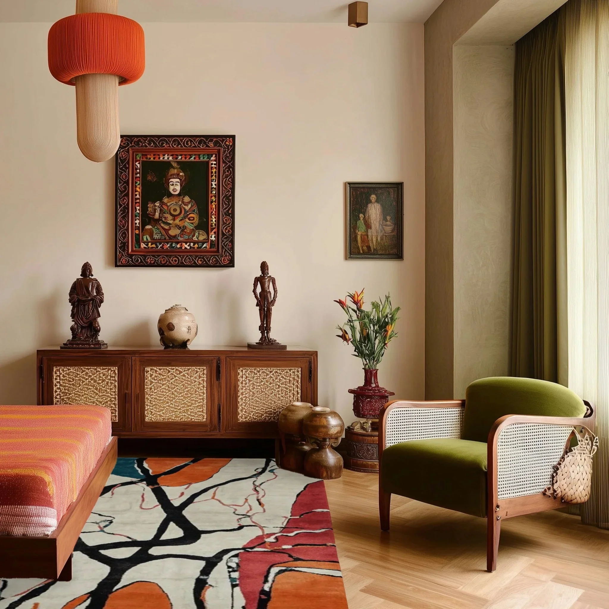 Color Frame Chaos Hand Tufted Rug - Image 3