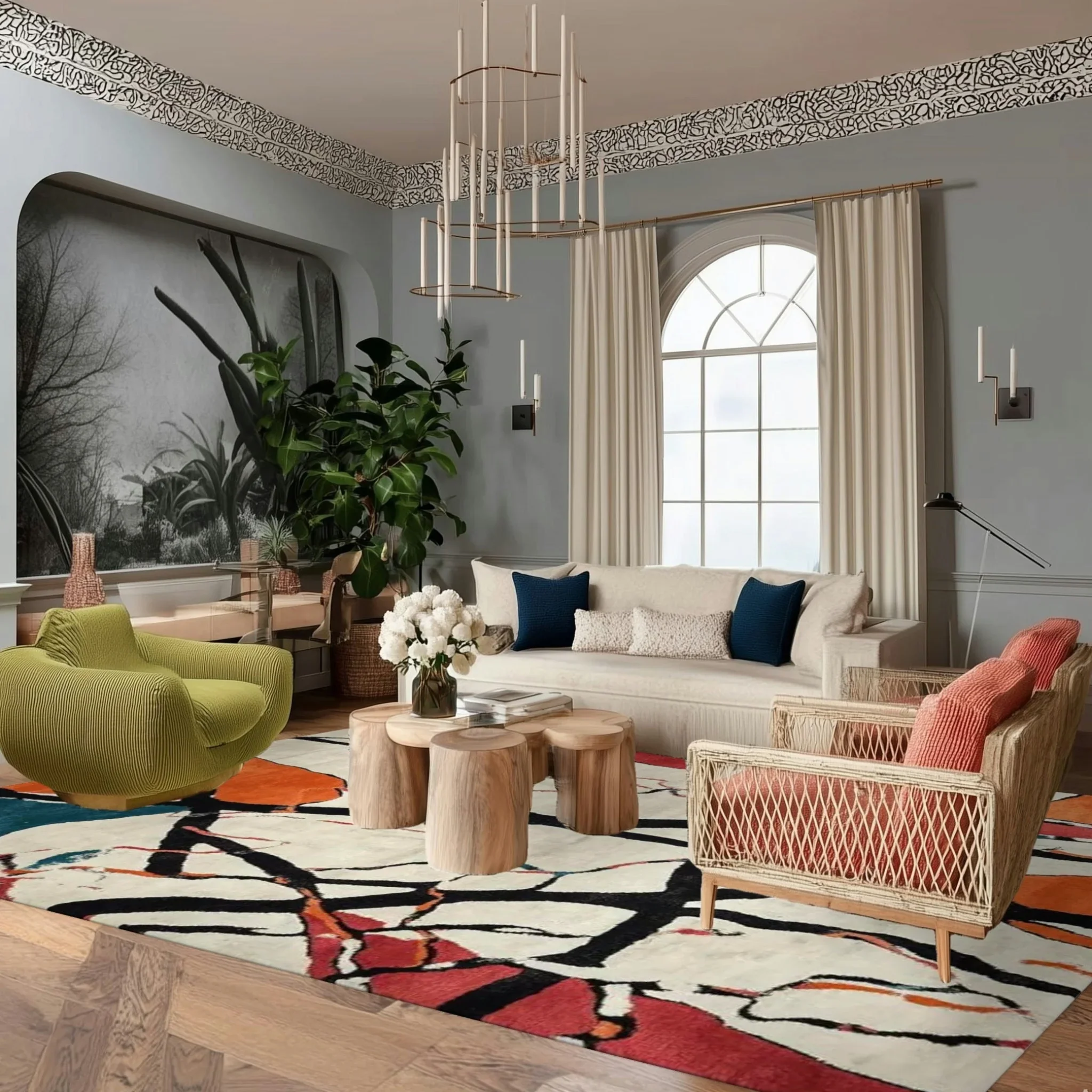 Color Frame Chaos Hand Tufted Rug - Image 4
