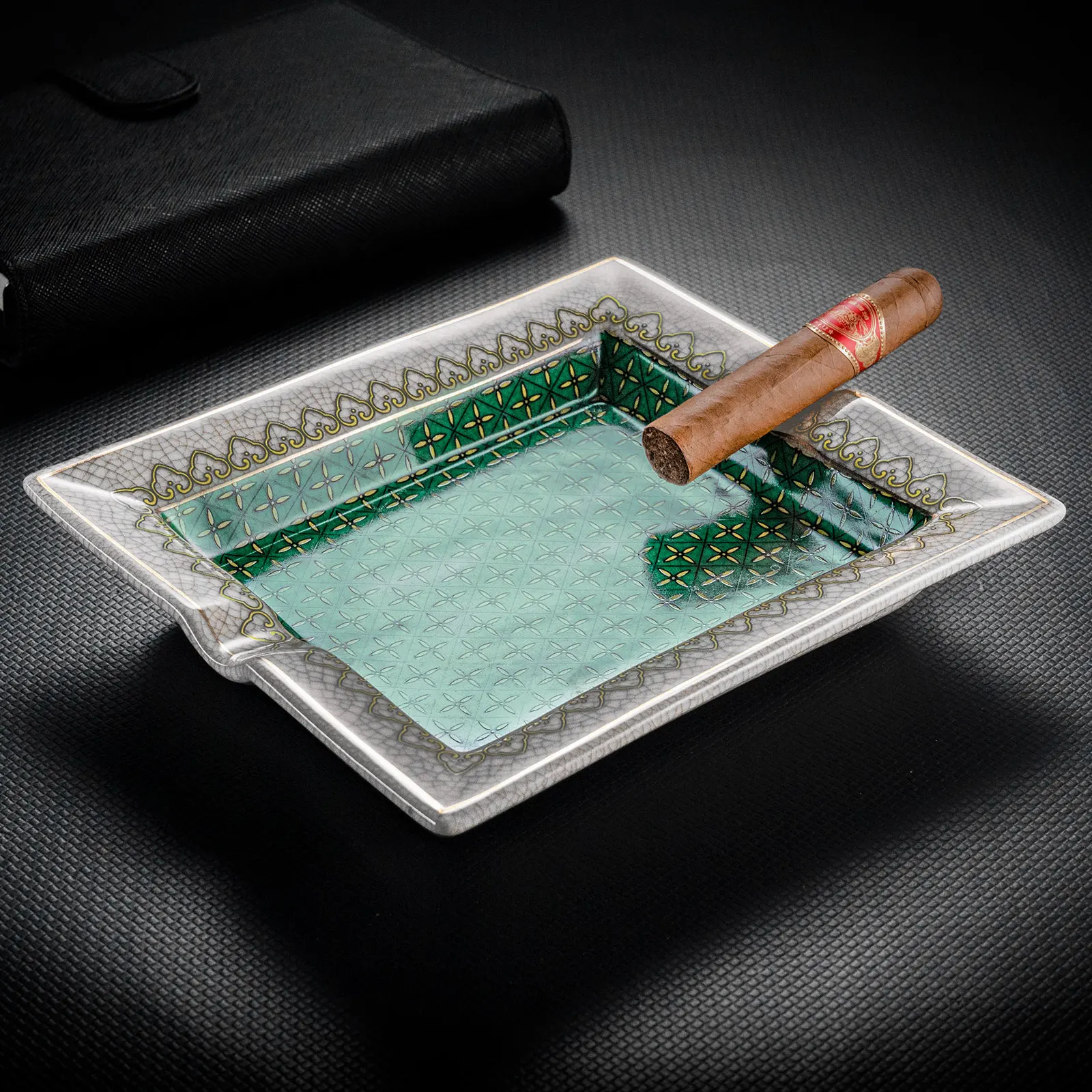 Color-Glaze Ceramic Cigar Ashtray - Image 2