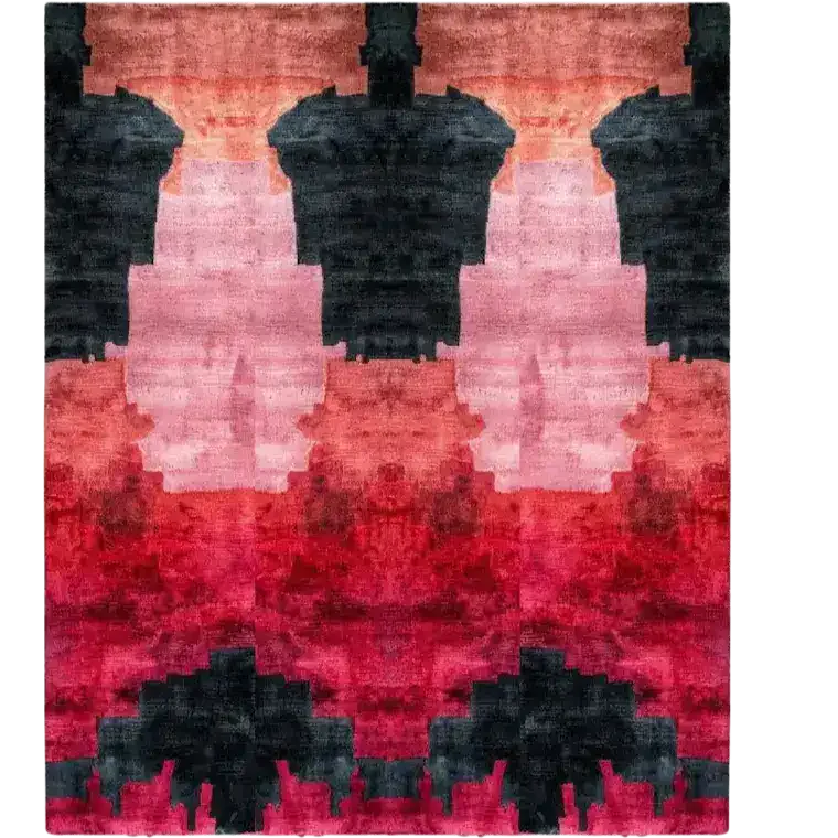 Color wave Canvas Hand Tufted Wool Rug Runner - Image 4