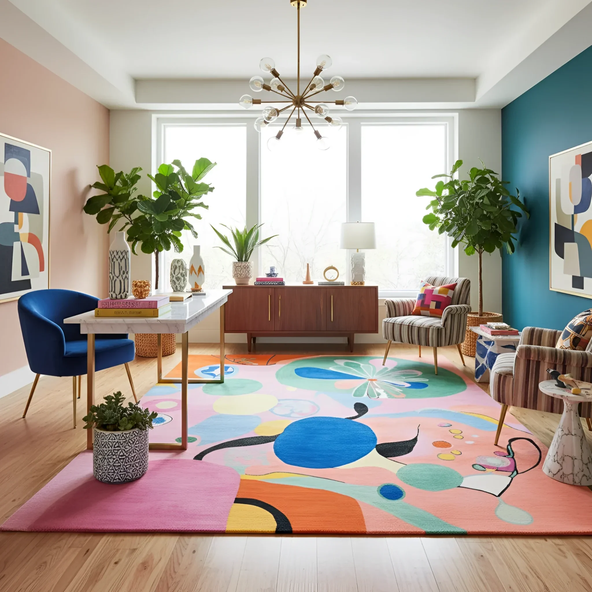 Colorburst Flora Dance Hand Tufted Rug - Image 2