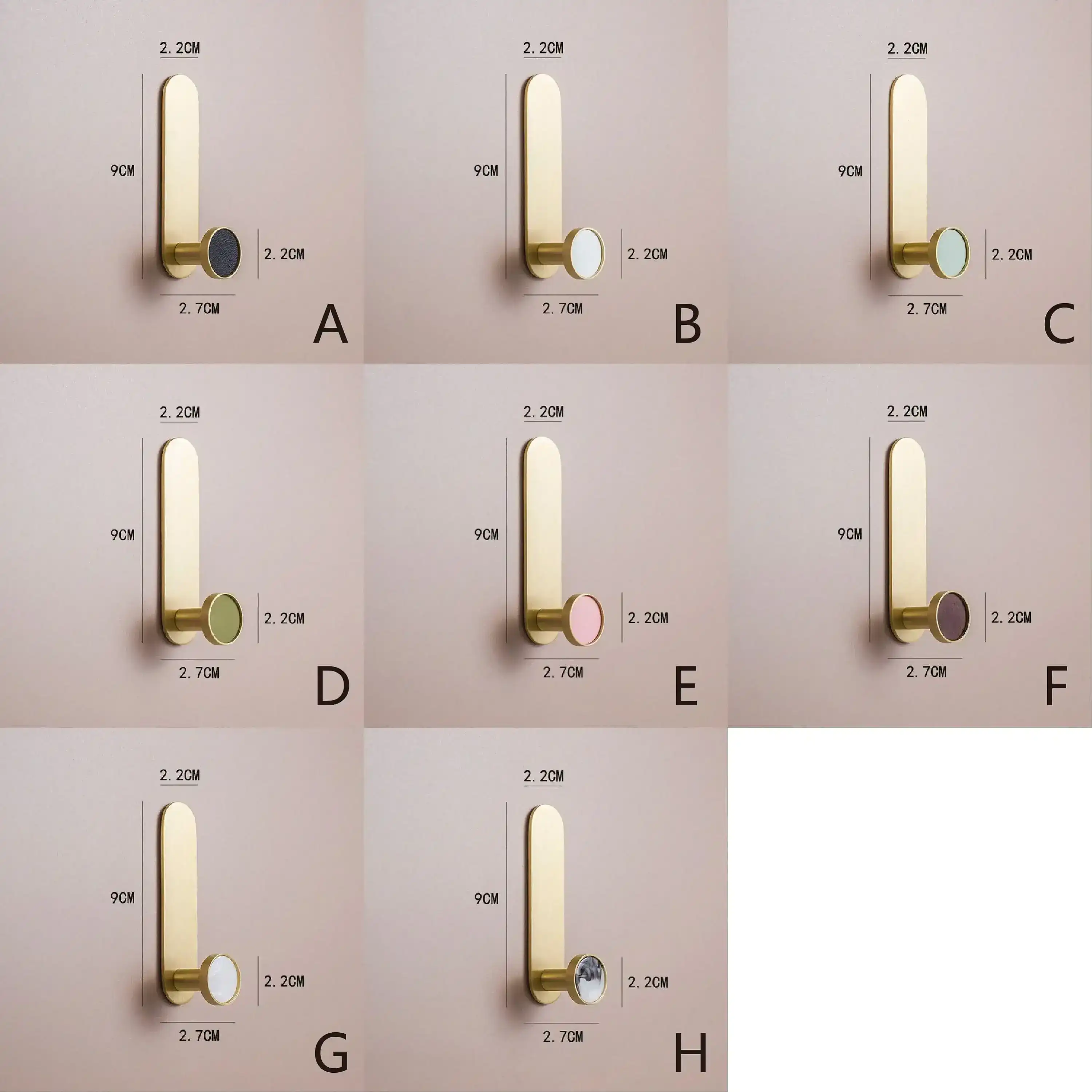 Colored Shell Brass Wall Organizer - Image 11
