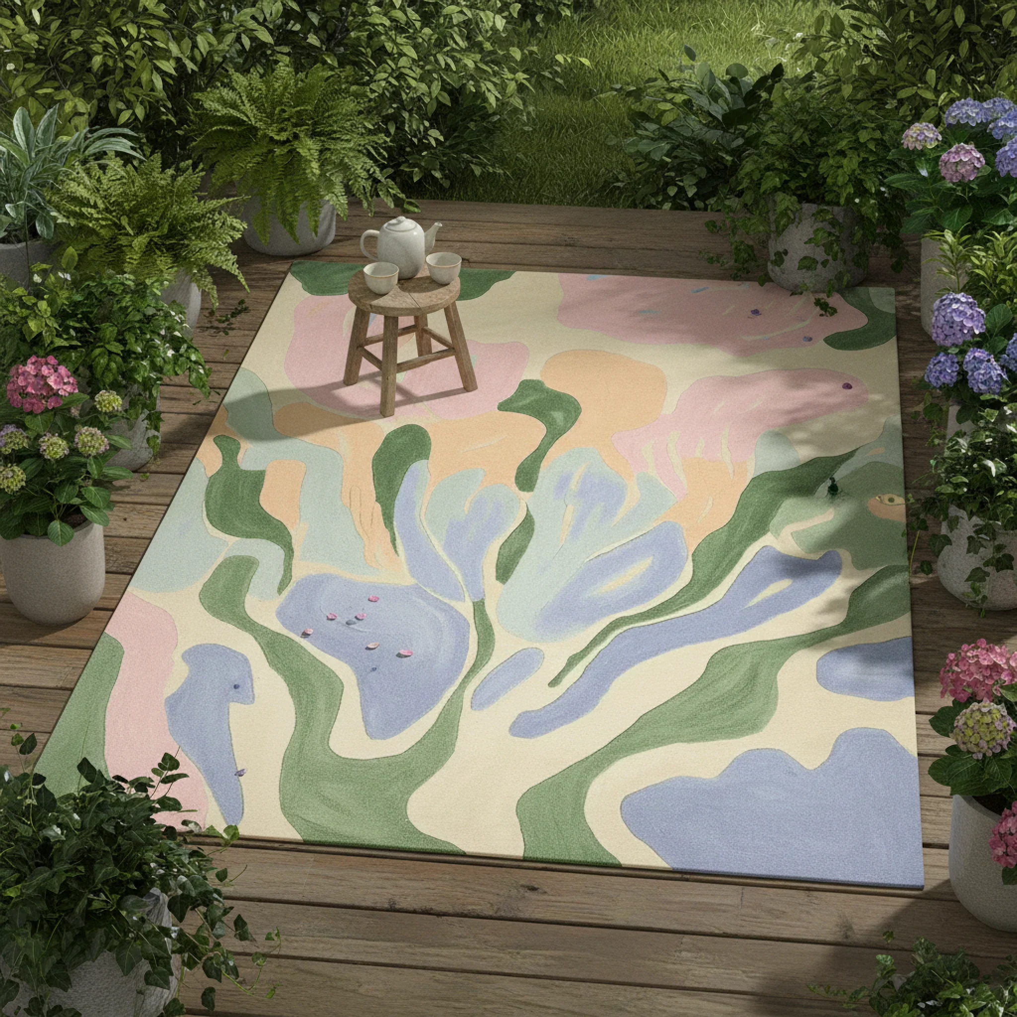 Colorform Bloom Memory Hand Tufted Rug - Image 2