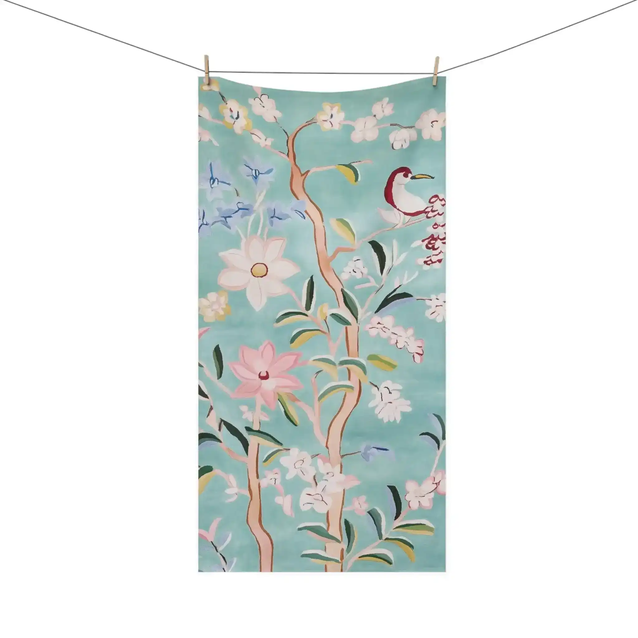 Colorful Birds & Blossoms Bath Towel - Image 3