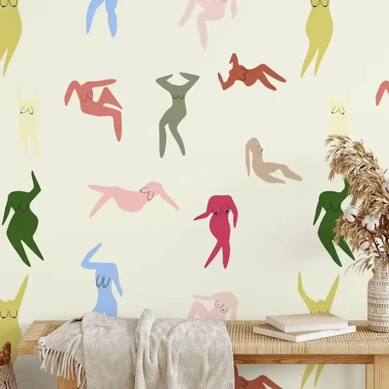 Colorful Cartoon Silhouettes Kids Wallpaper - Image 4
